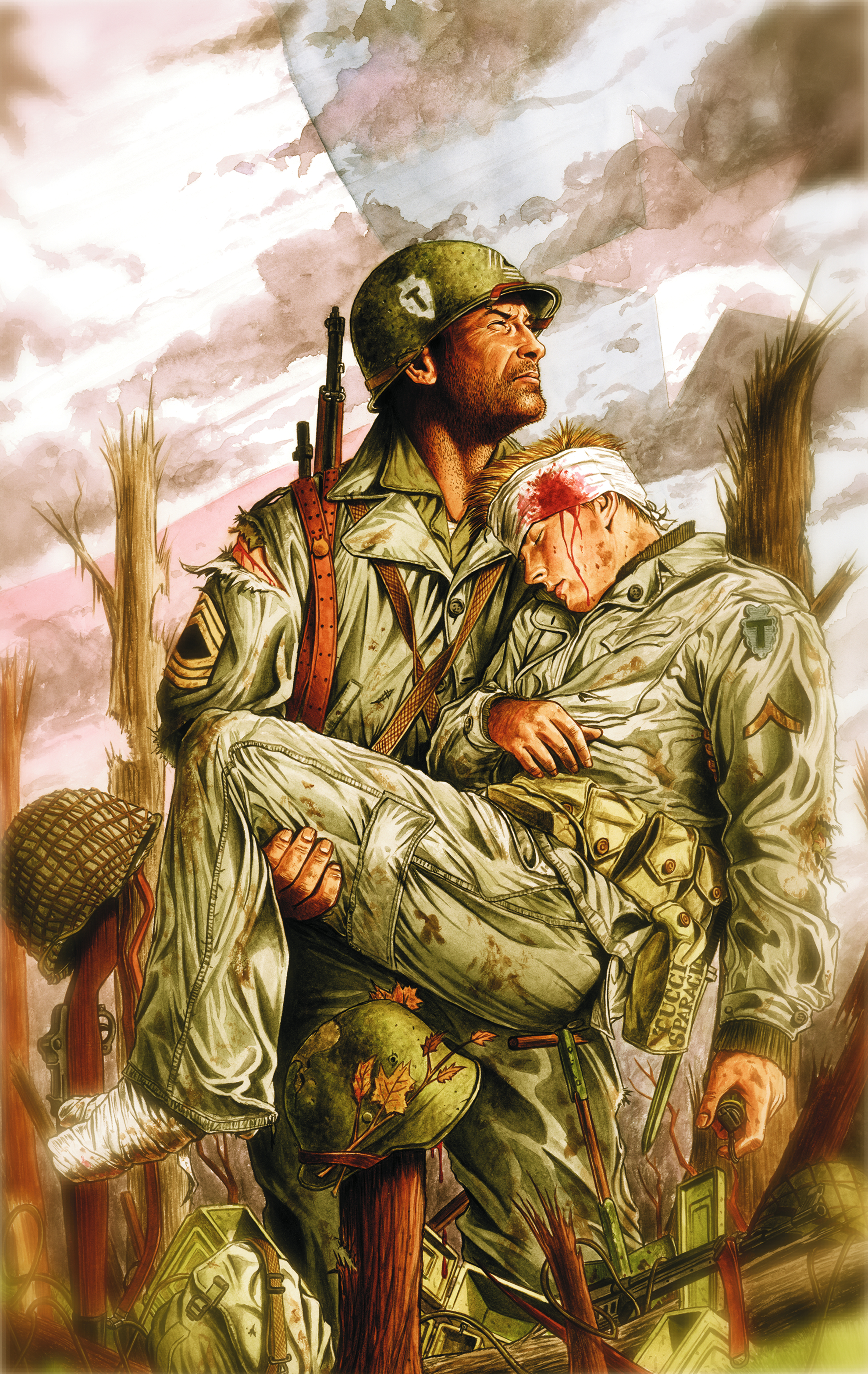 Раненый американский солдат арт