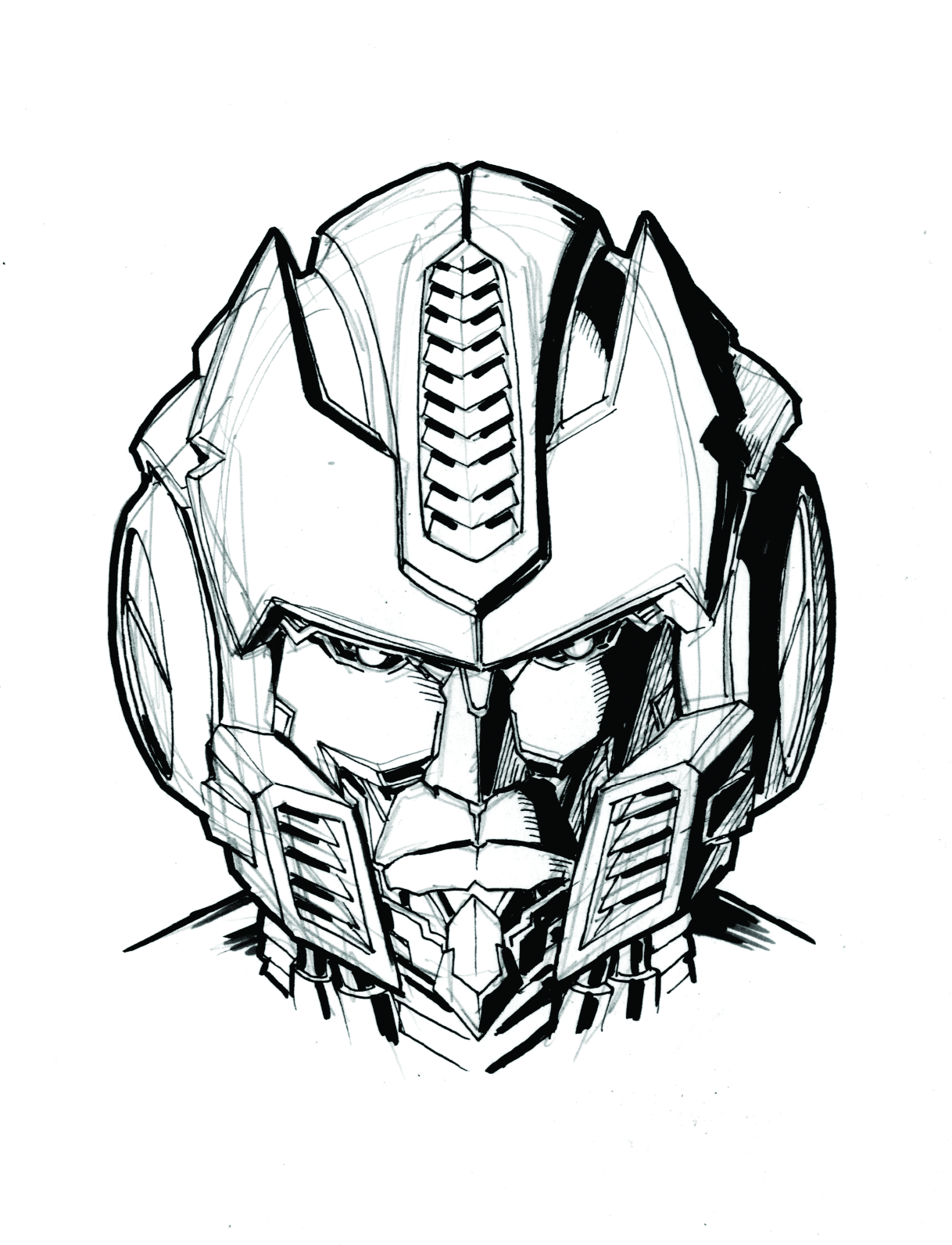 transformers optimus prime face drawing