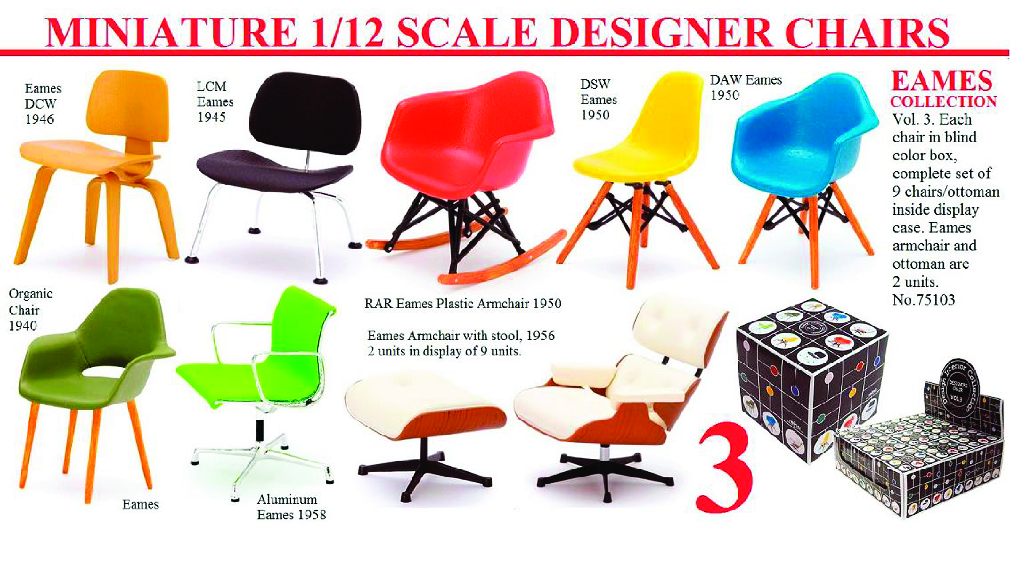 miniature designer chairs