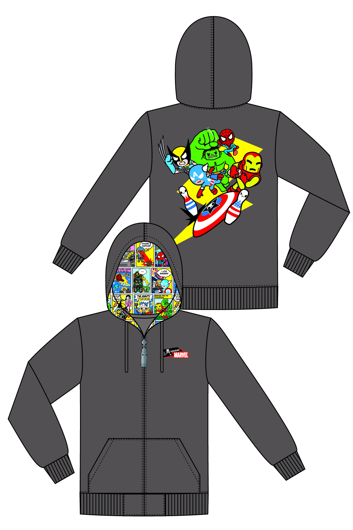 Tokidoki store marvel hoodie