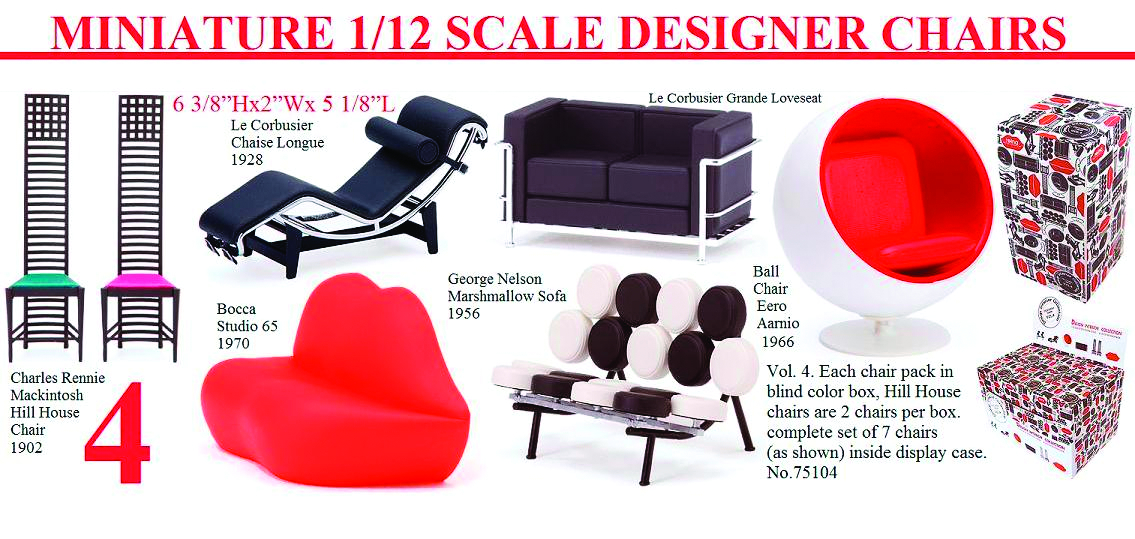 Miniature best sale designer chairs