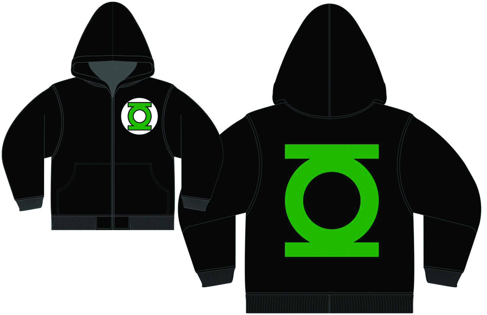 Green lantern zip up hot sale hoodie