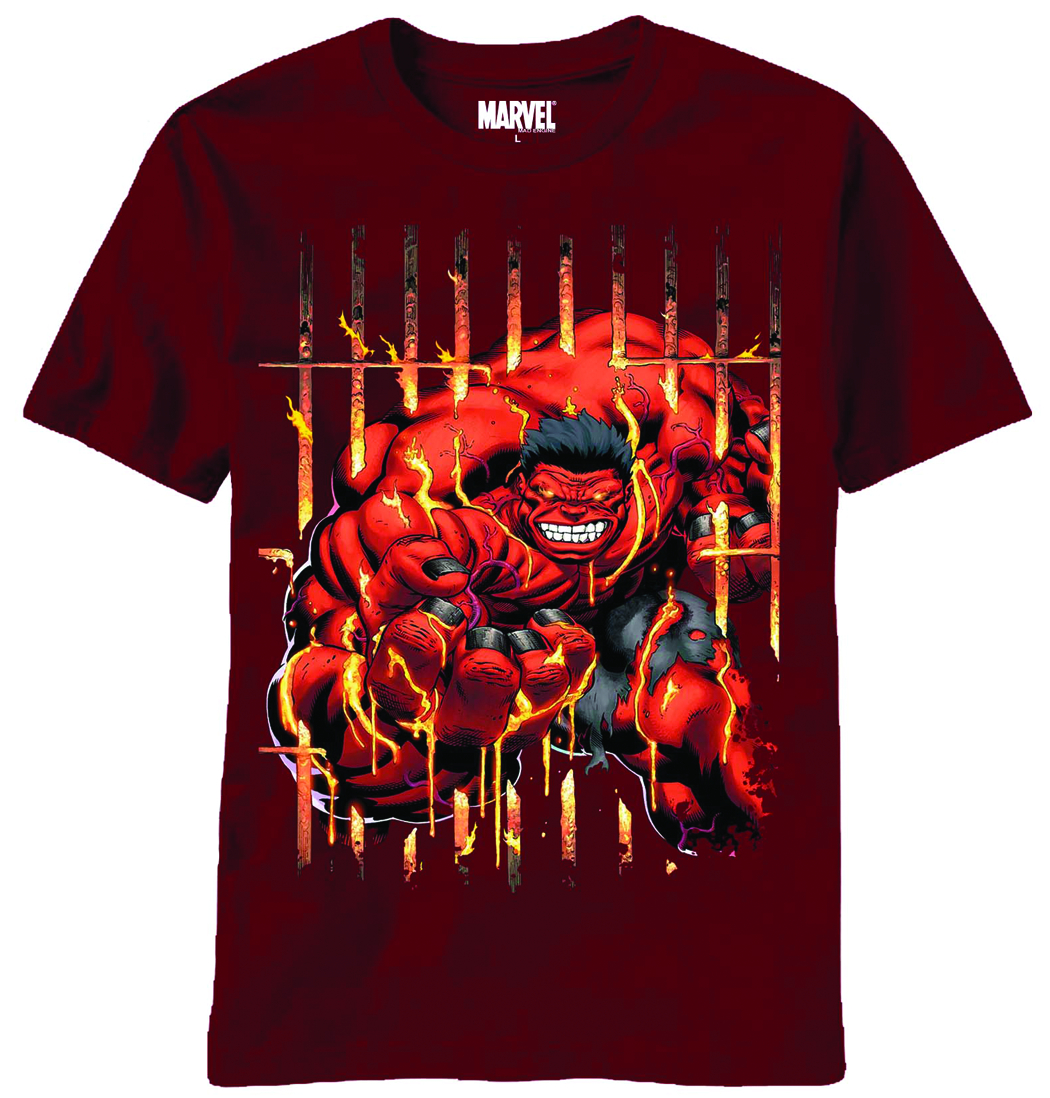 JAN111521 - RED HULK FIRE HAZARD BURGUNDY T/S XXL - Previews World