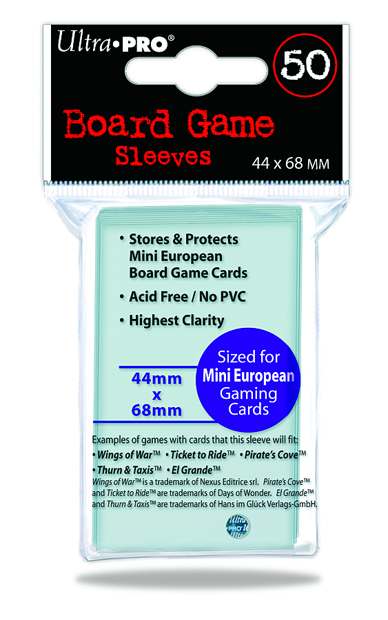 Special Sized Board Game Sleeves (50ct) for 65mm x 100mm Cards