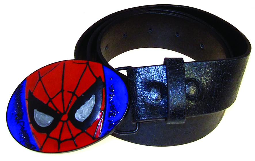 JUL122075 - SPIDER-MAN BLACK LEATHER GUITAR STRAP - Previews World