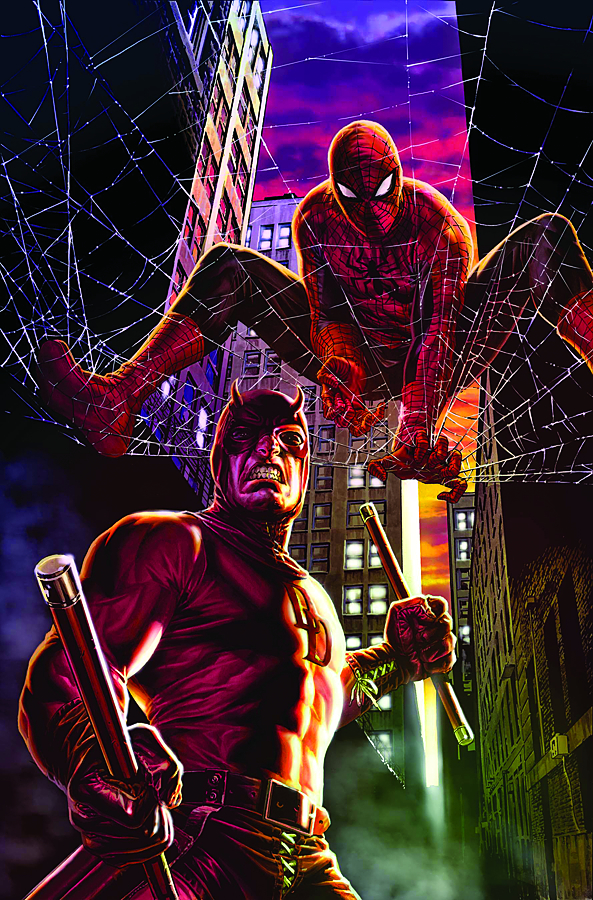 NOV110667 - SPIDER-MAN DAREDEVIL BY LEE BERMAJO POSTER - Previews World