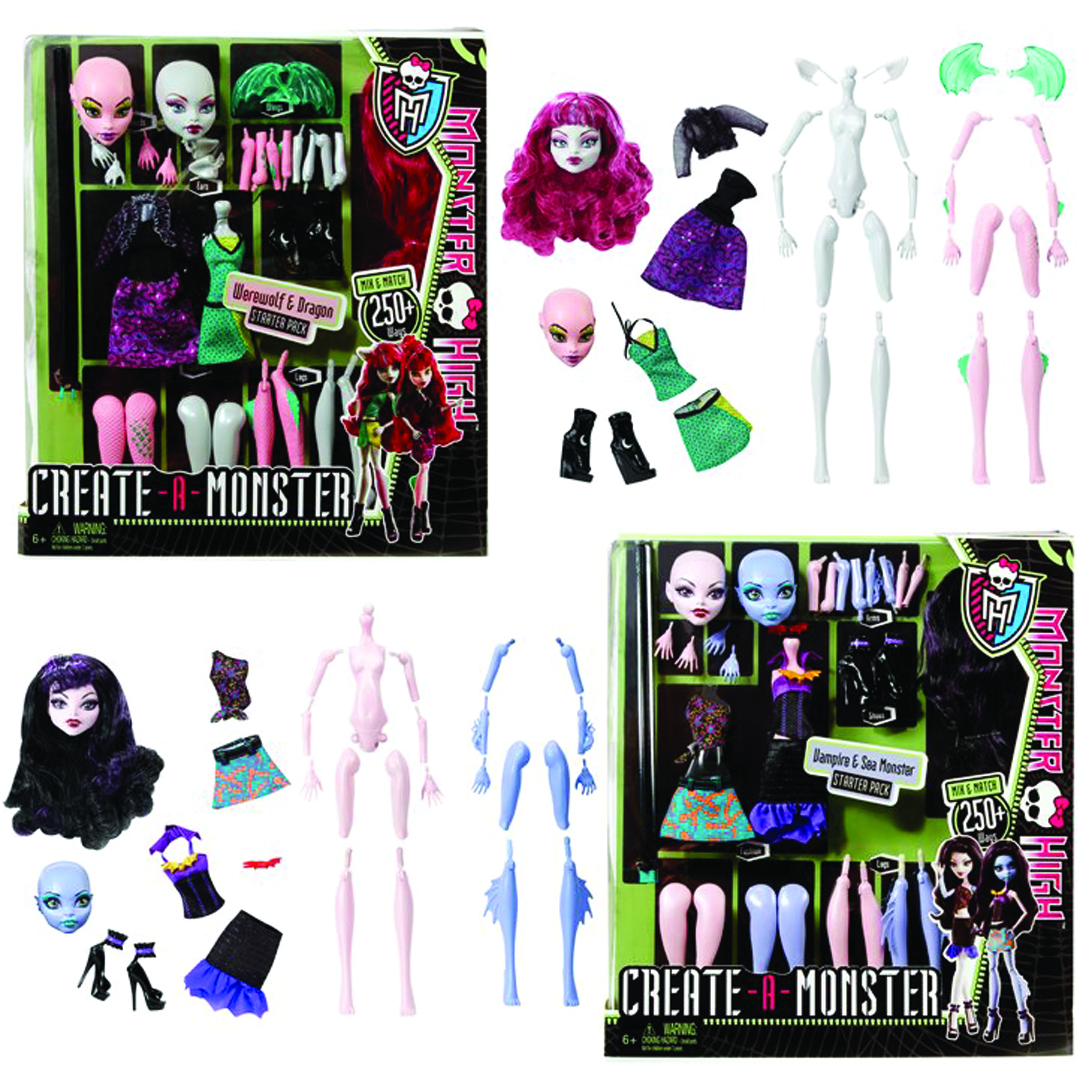 DEC111682 MONSTER HIGH CREATE A MONSTER DOLL ASST Previews World