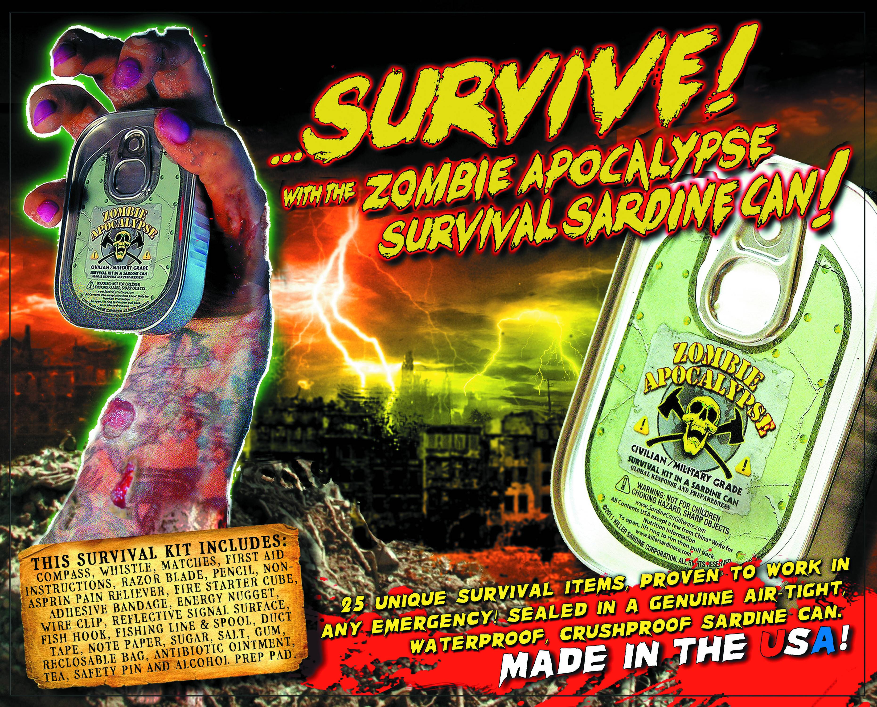 FEB121688 - ZOMBIE APOCALYPSE SURVIVAL KIT IN A SARDINE CAN - Previews World