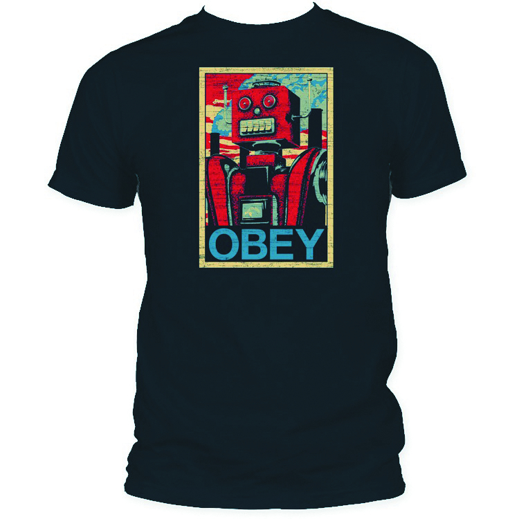 obey shirt blue