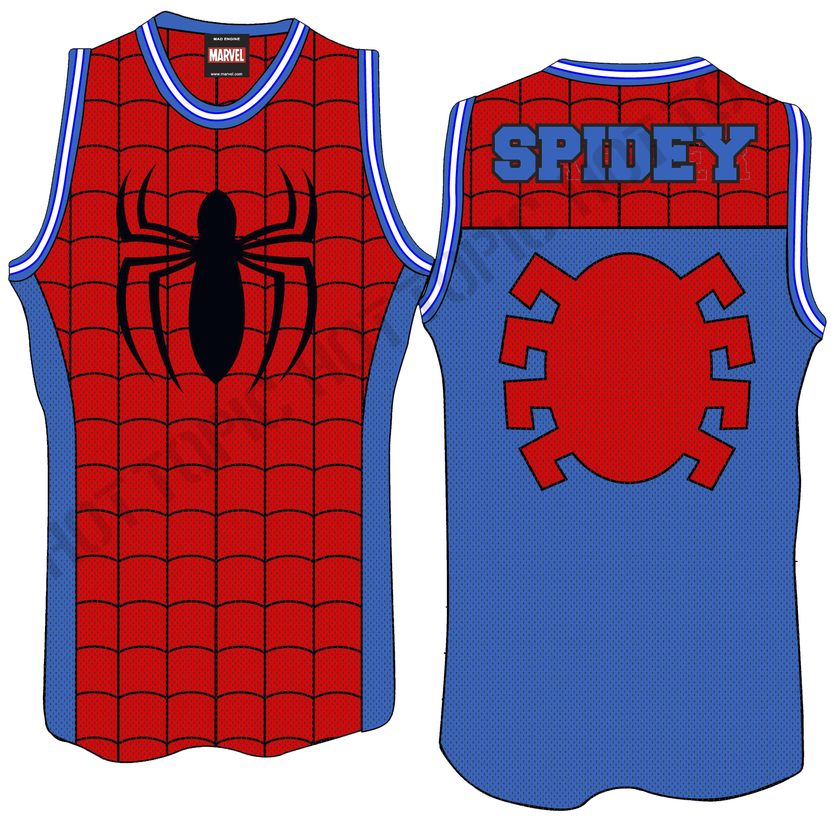 Marvel Avengers Spiderman Basketball Jersey Summer Sleeveless