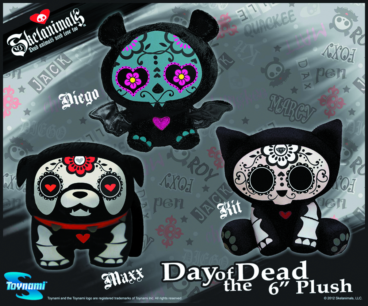 JAN131706 - SKELANIMALS DAY OF THE DEAD DIEGO MINI PLUSH