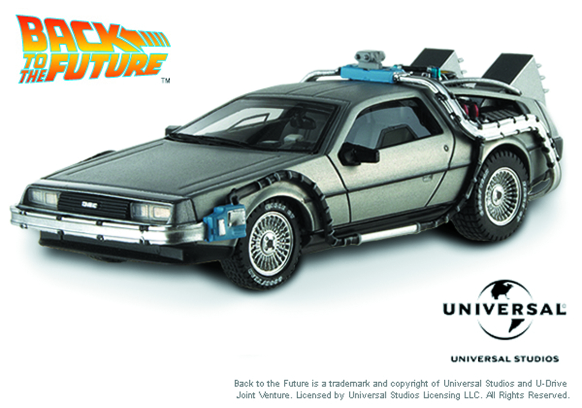 JAN138285 - HW ELITE BTTF TIME MACHINE W/MR FUSION 1/18 DIE-CAST