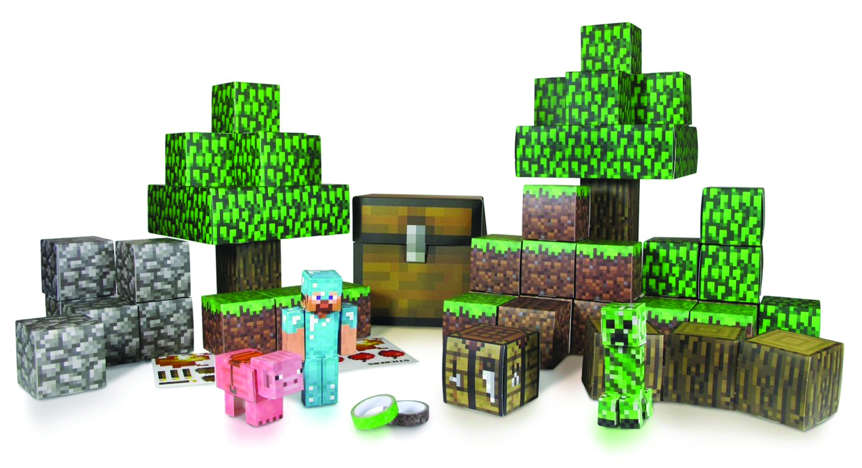 papercraft minecraft steve with armor