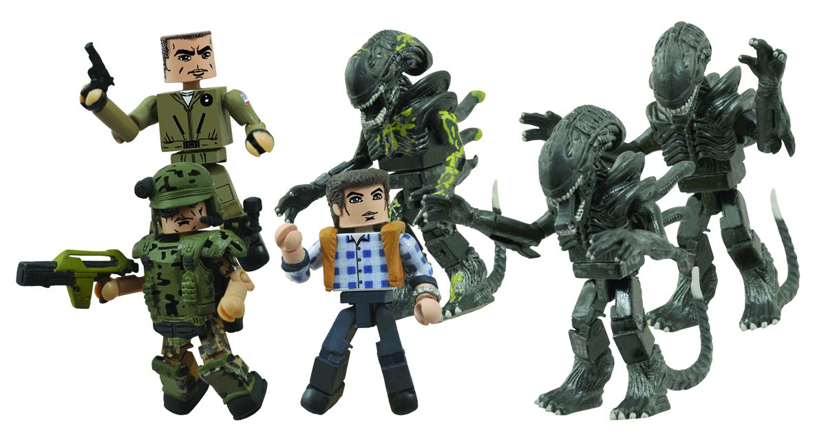 FEB142058 - ALIENS MINIMATES ALIENS VS MARINES ARMY DUMP