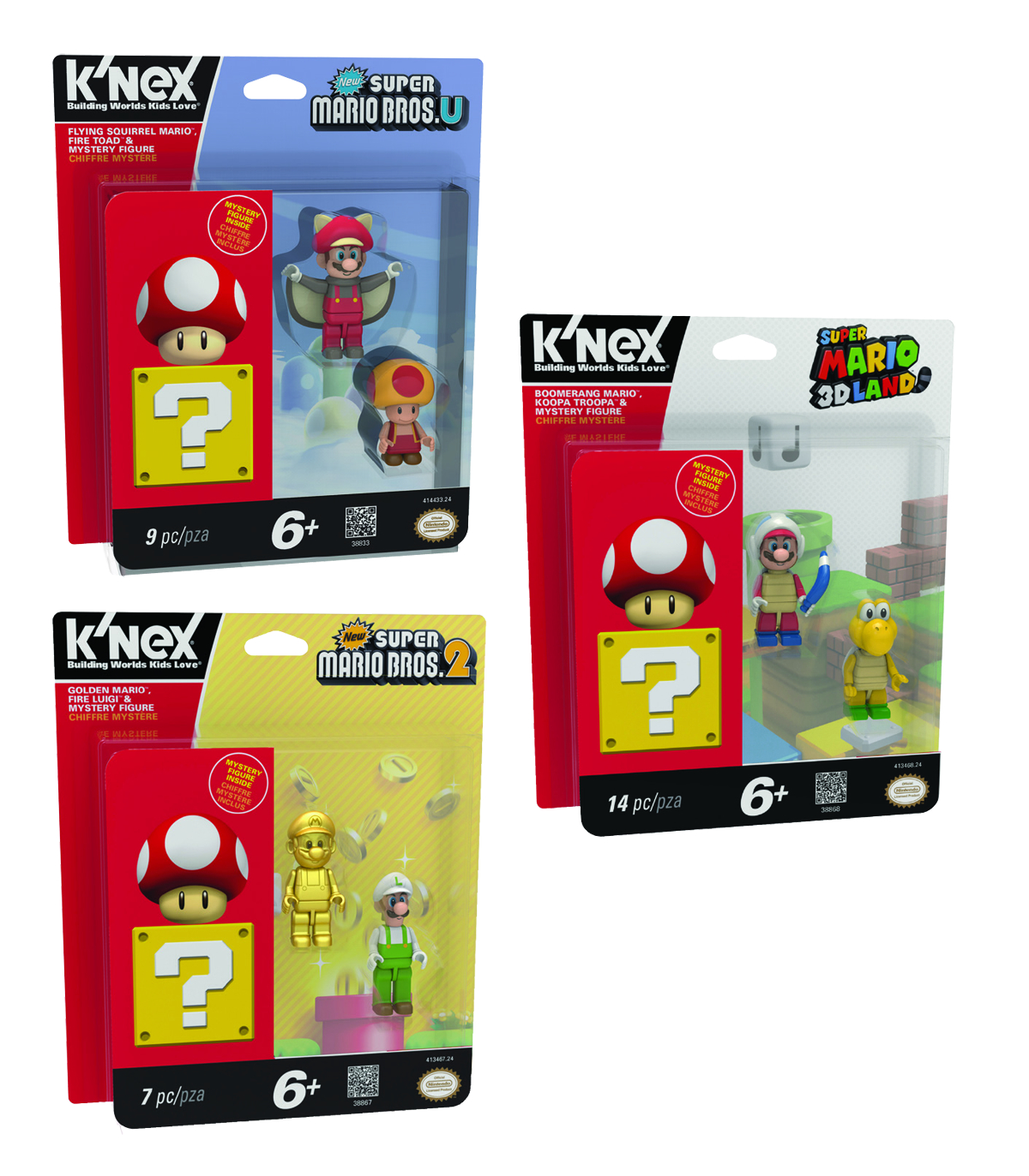 JUL142192 KNEX SUPER MARIO 3 PACK SERIES 3 FIGURE ASST