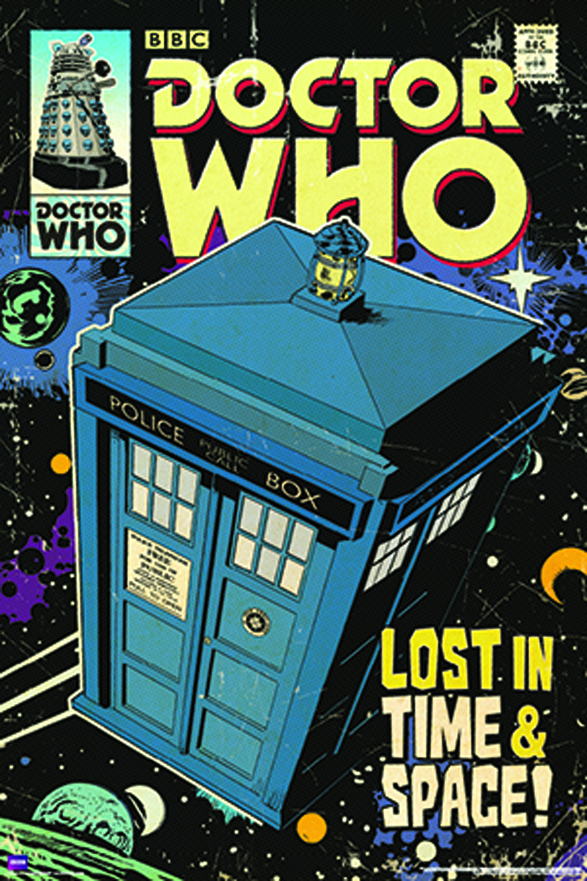 Aug142689 Doctor Who Tardis Comic Art Slim Print Rolled Poster