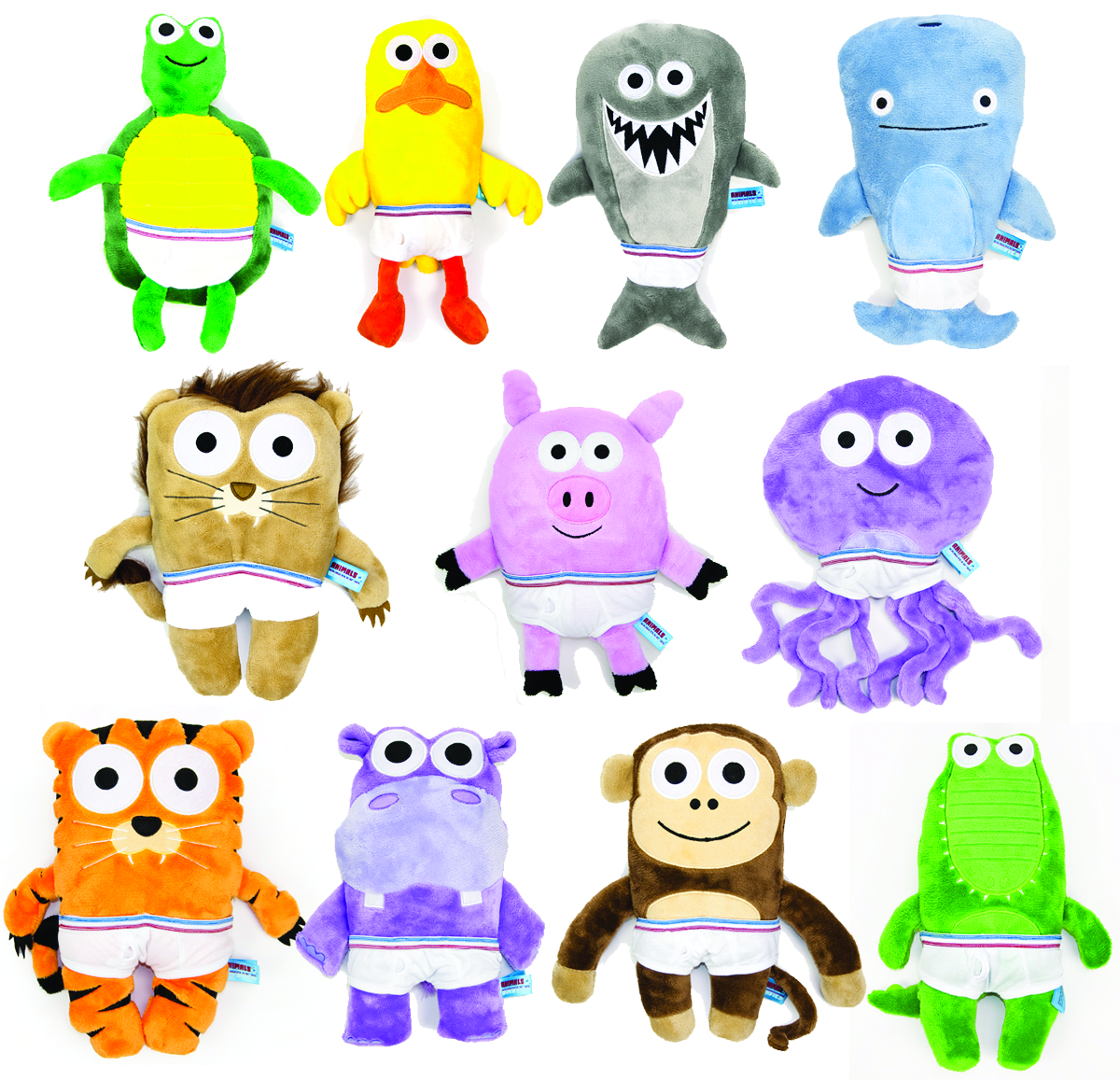 SEP142291 - ANIMALS IN UNDERWEAR 12IN PLUSH 12PC ASST - Previews World