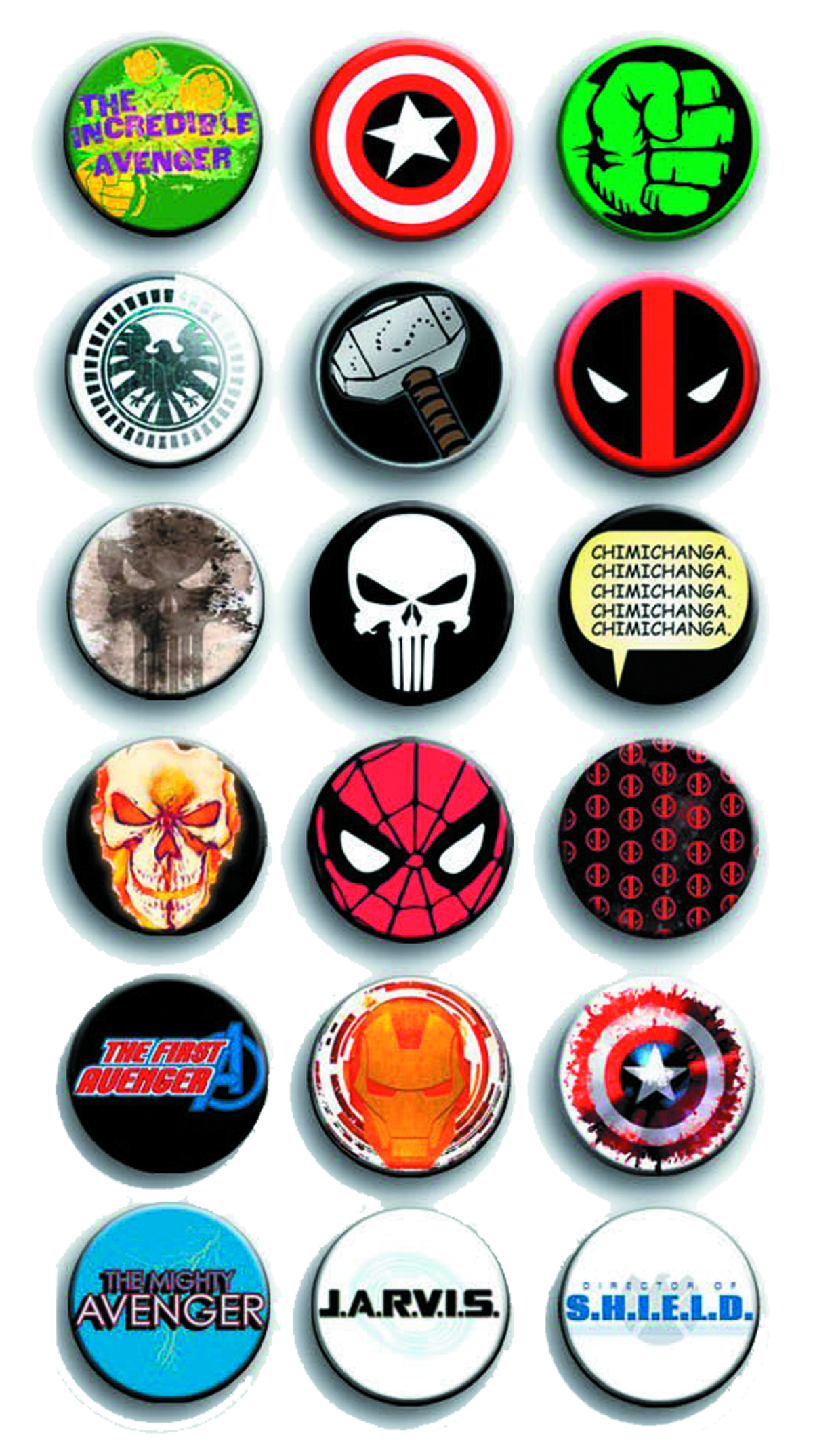 MAY152673 - MARVEL COMICS LOGOS SER 1 144PC BUTTON ASST - Previews ...