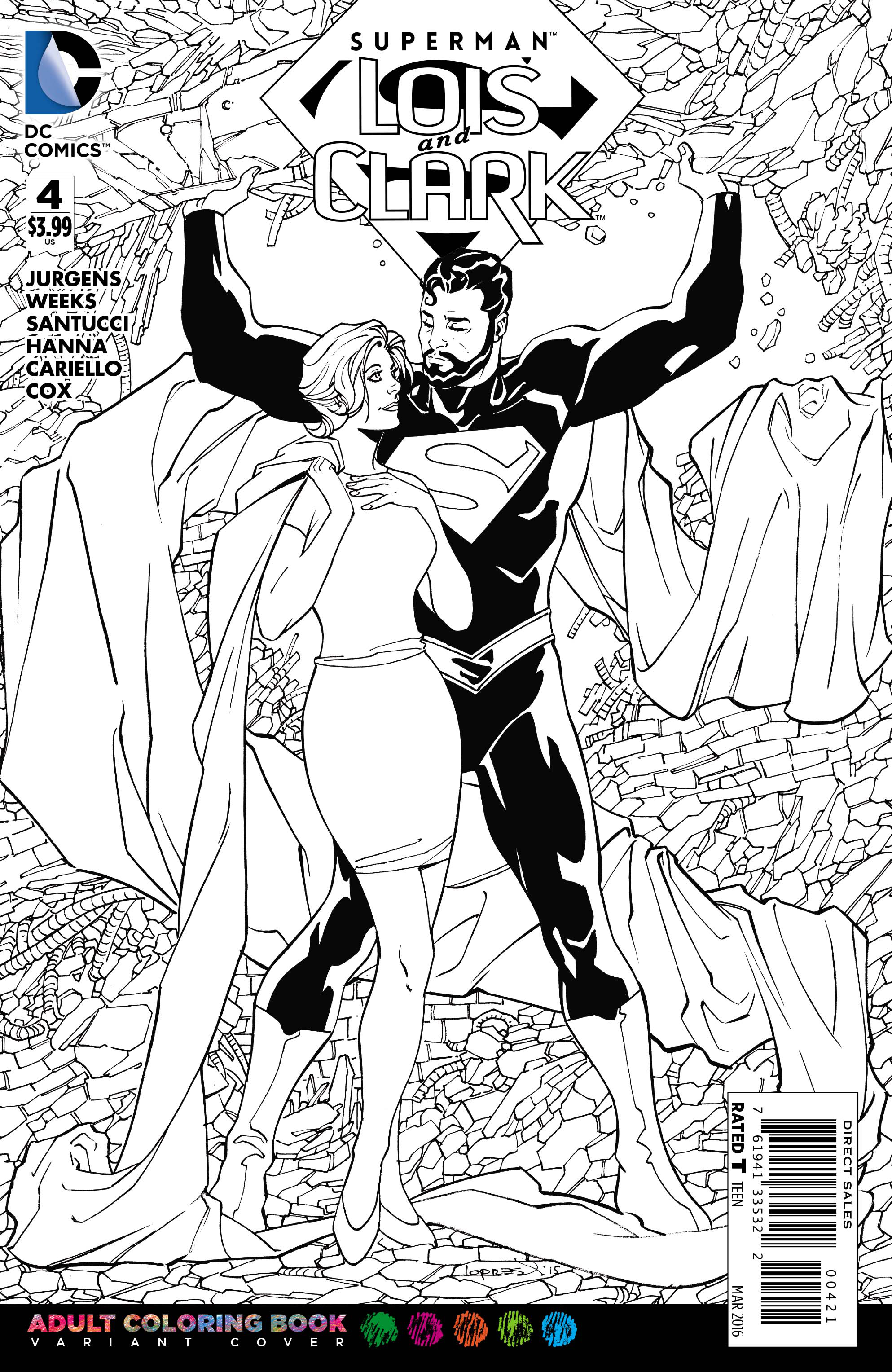 SUPERMAN LOIS AND CLARK #4 ADULT COLORING BOOK VAR ED
