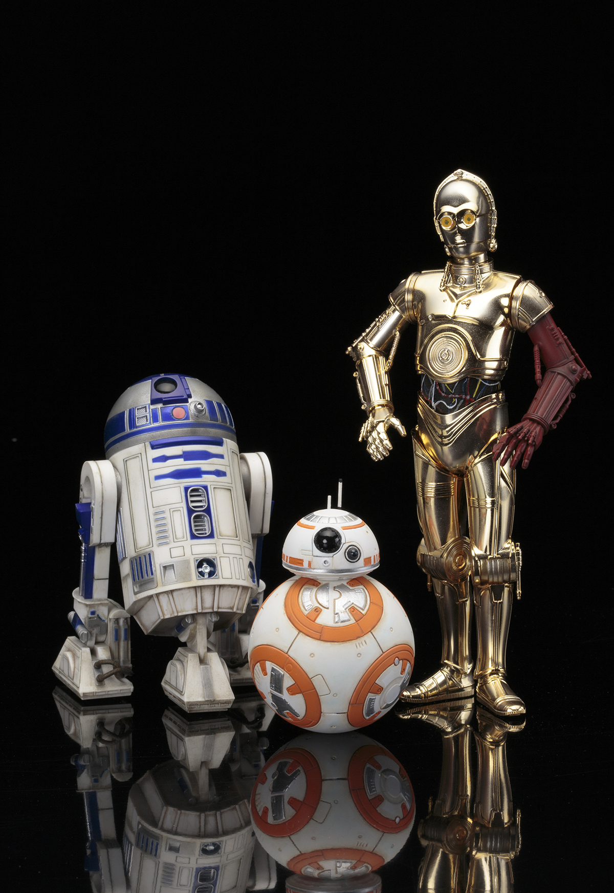 SW E7 C-3PO & R2-D2 W/ BB-8 ARTFX+ STATUE
