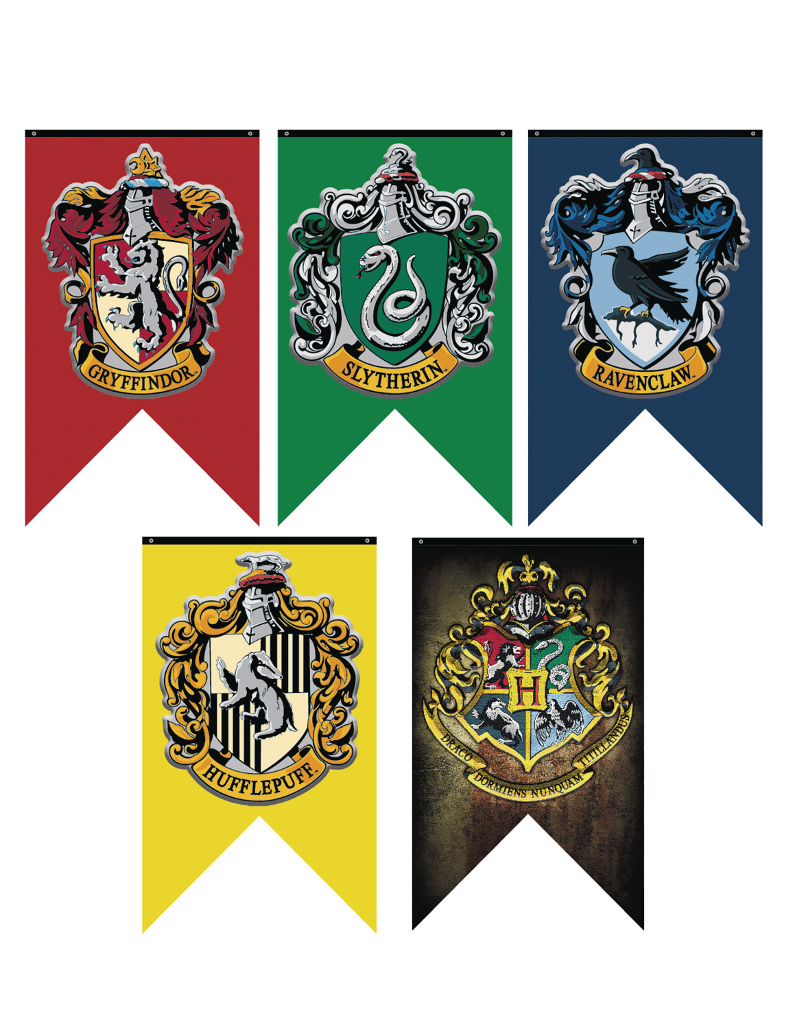 Harry Potter Hogwarts House Banners DIY - Paper Trail Design