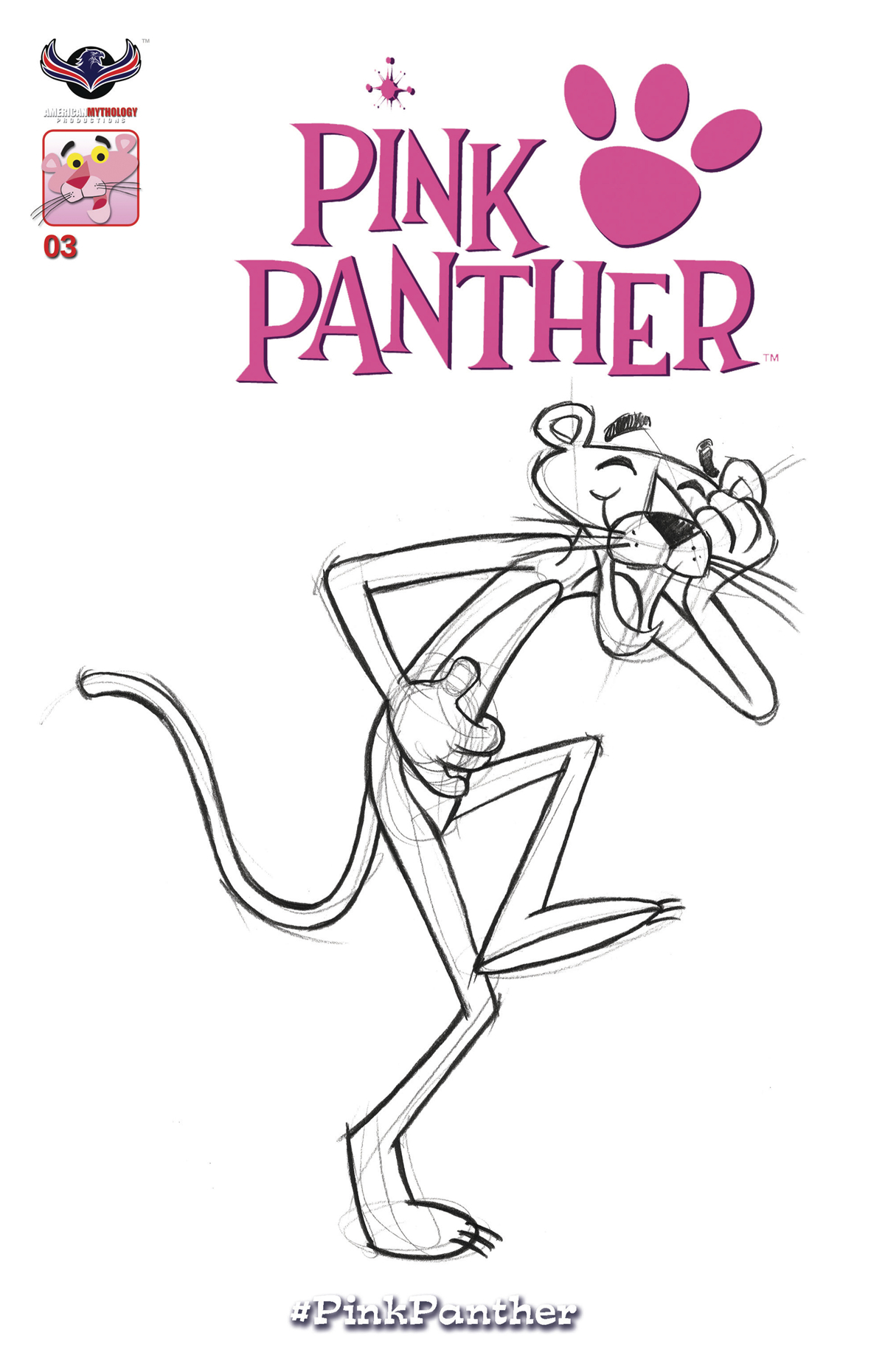 My first pink panther drawing