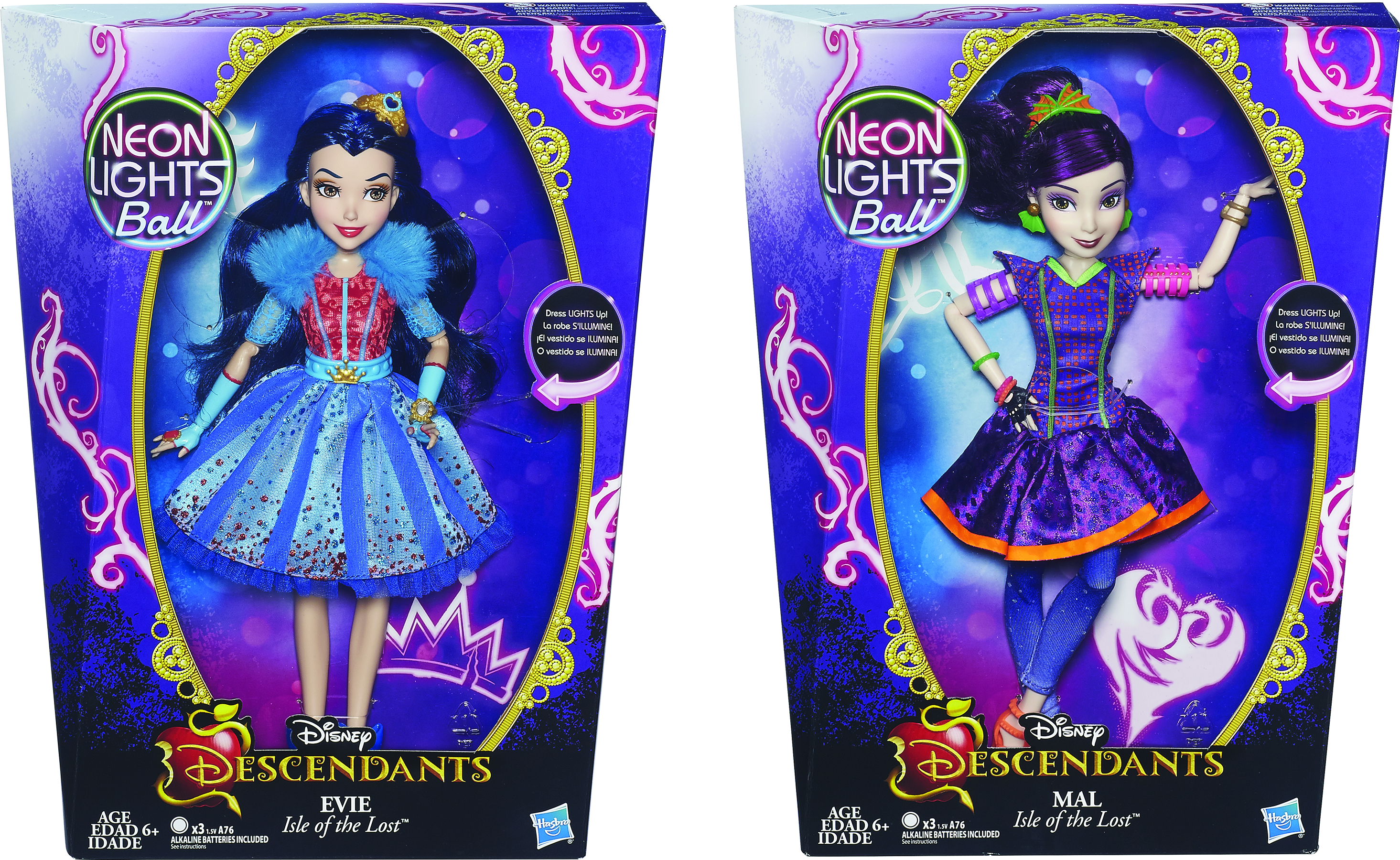 disney descendants neon lights dolls