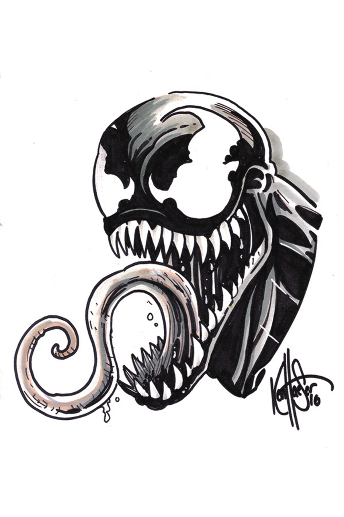 venom face drawing