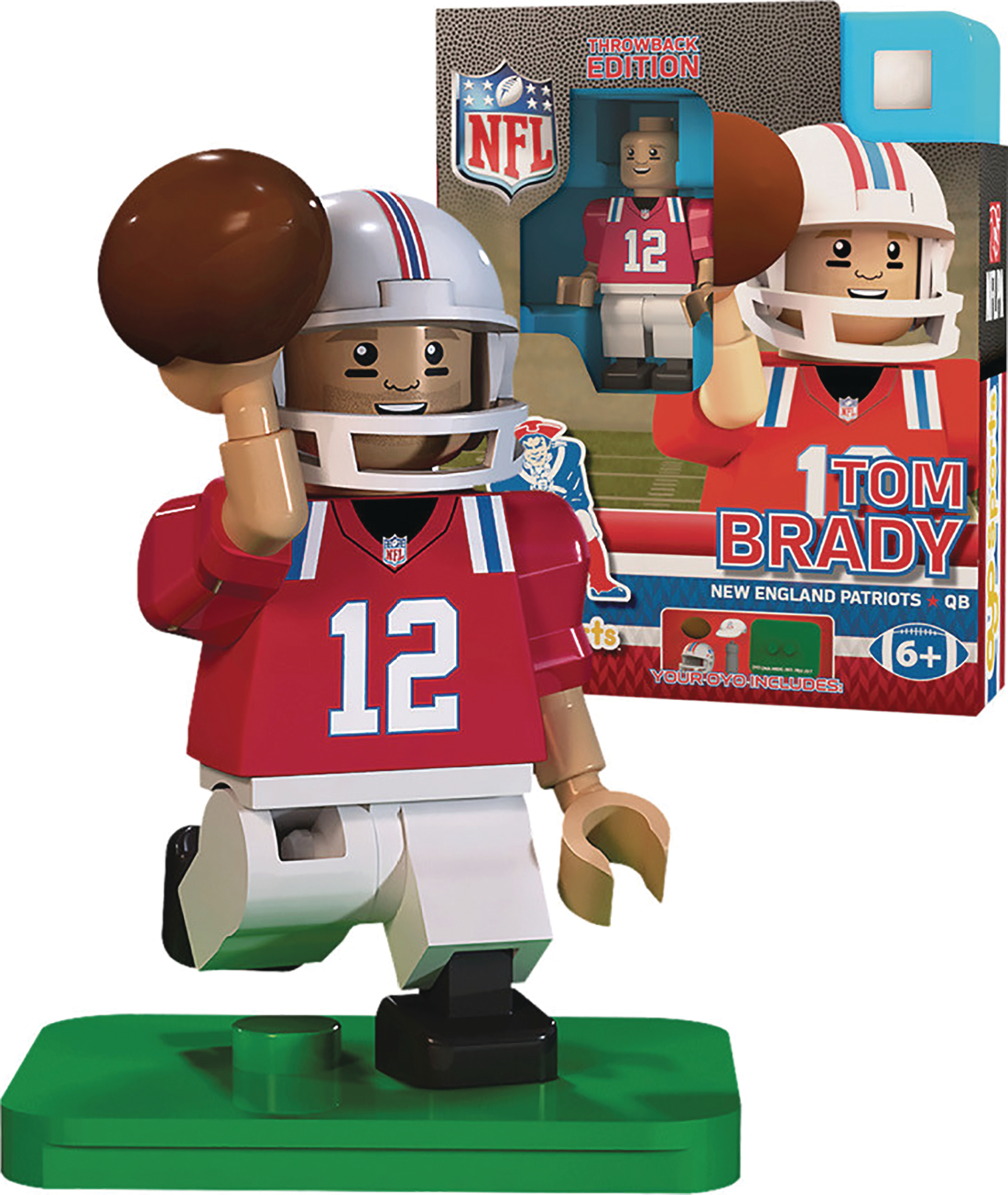 AUG169316 - OYO NFL PATRIOTS TOM BRADY MINI FIG THROWBACK VER