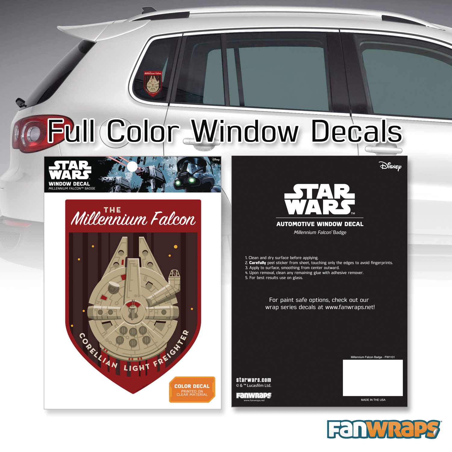 millennium falcon window decal