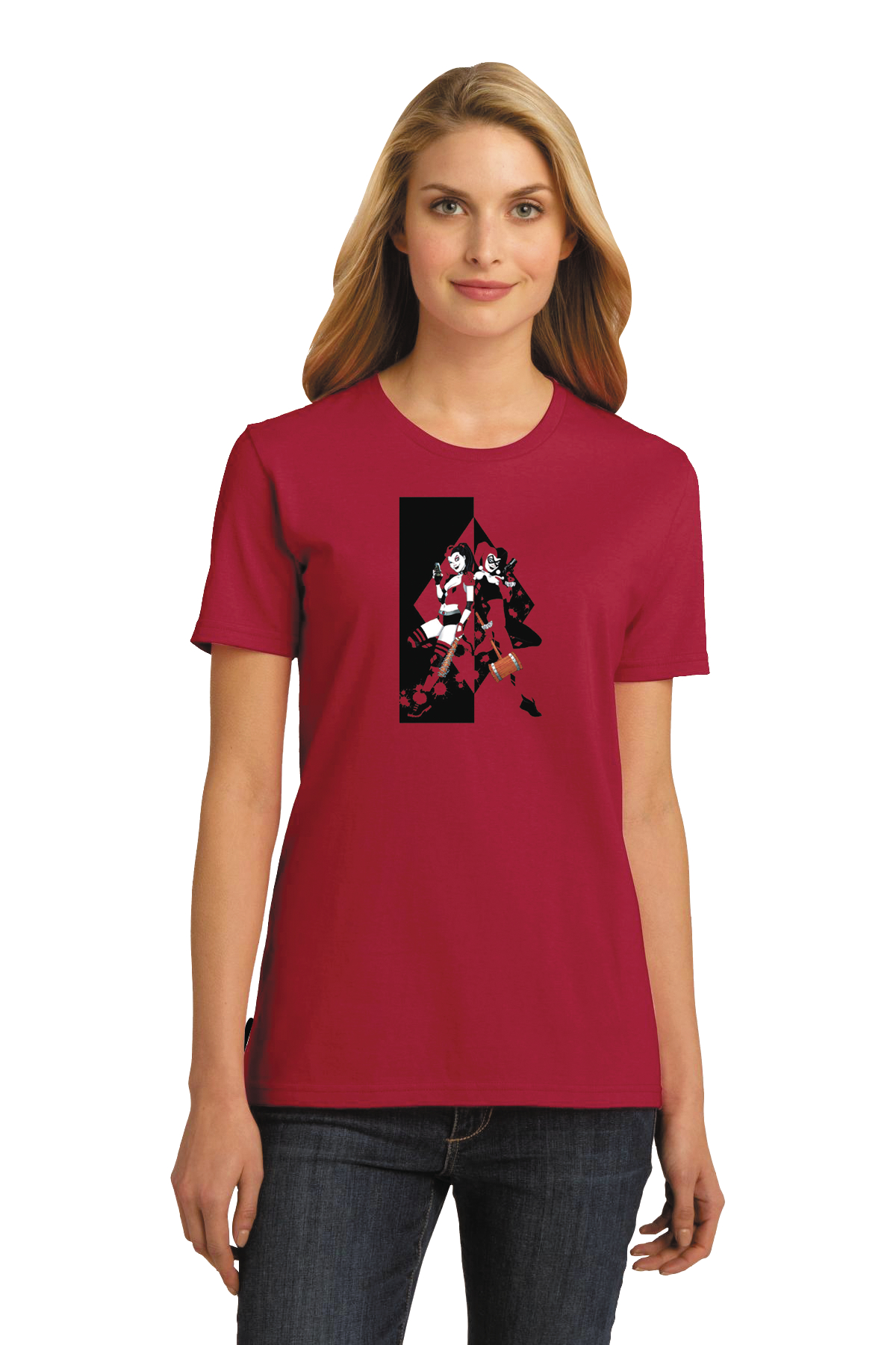 HARLEY QUINN TWINS WOMENS T/S LG (O/A)