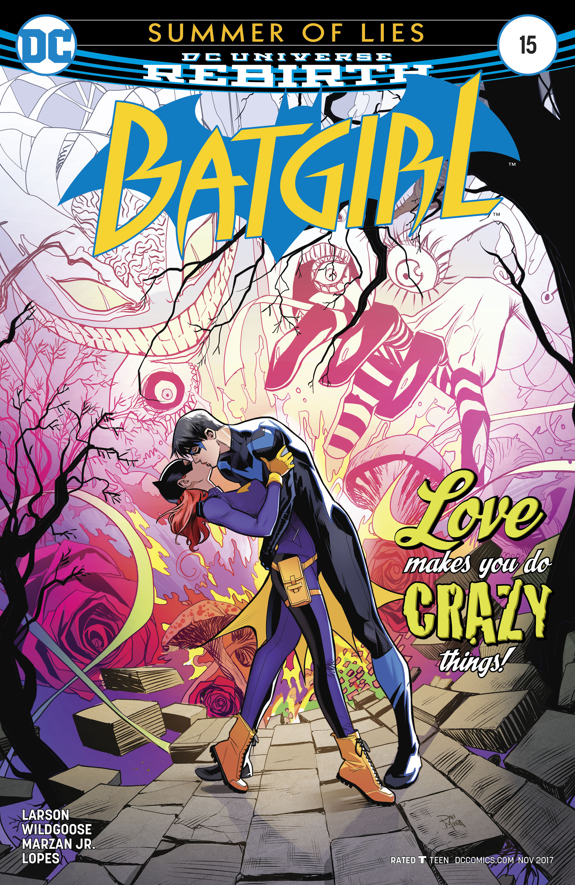 batgirl and robin kiss