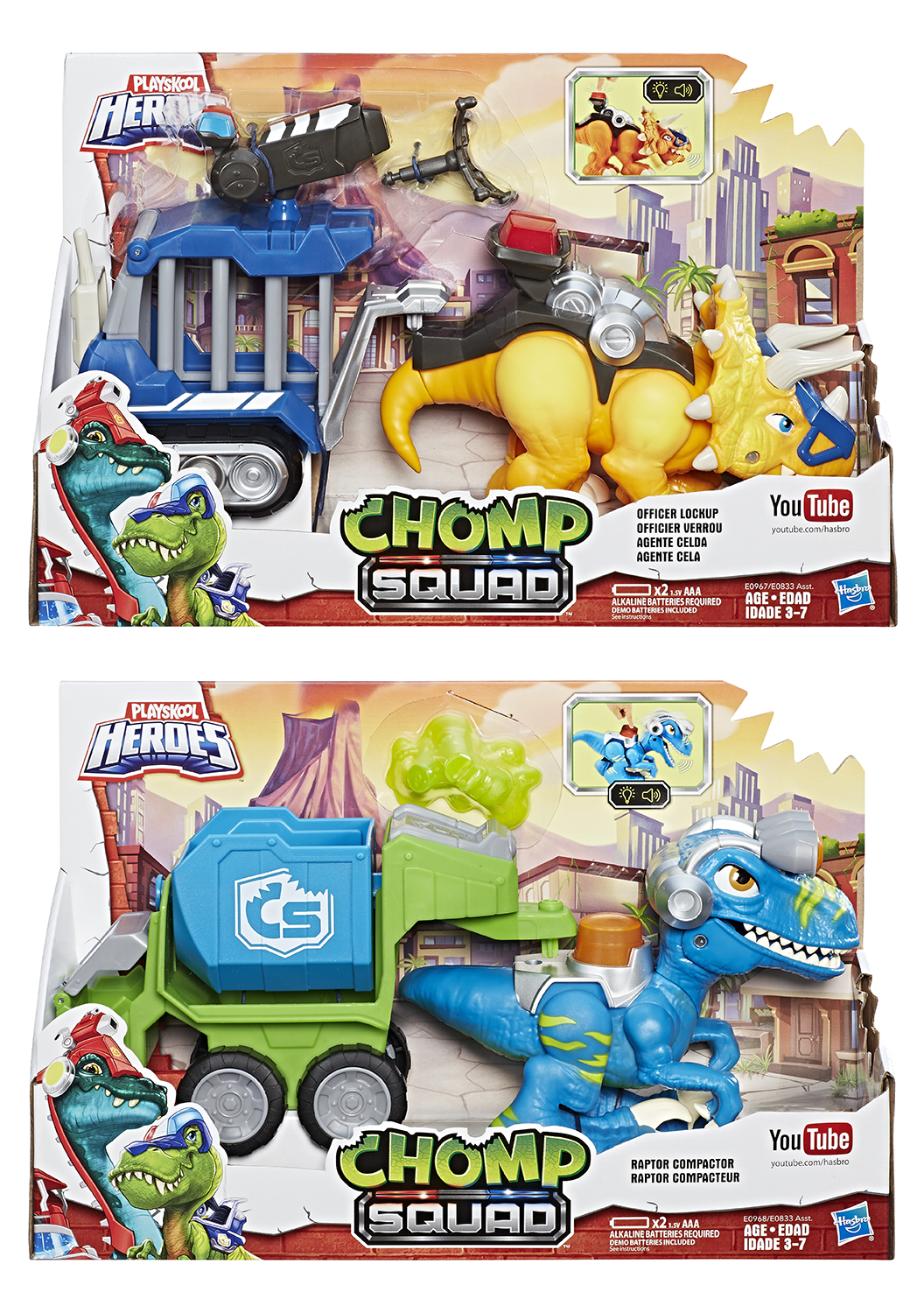 NOV178486 PLAYSKOOL HEROES CHOMP SQUAD DINO TRAILER ASST