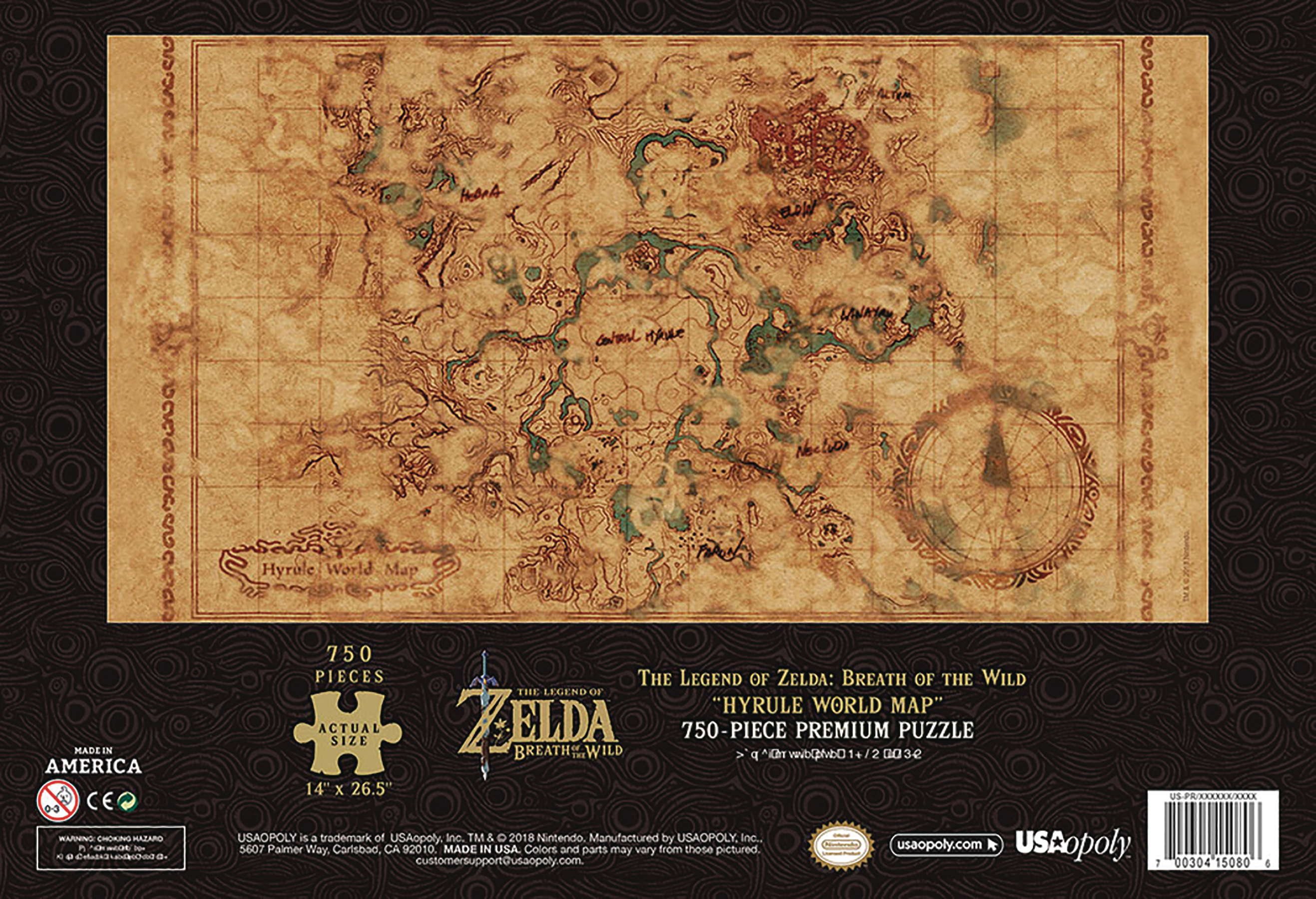  USAopoly Zelda Breath of The Wild Hyrule Map 750 Piece