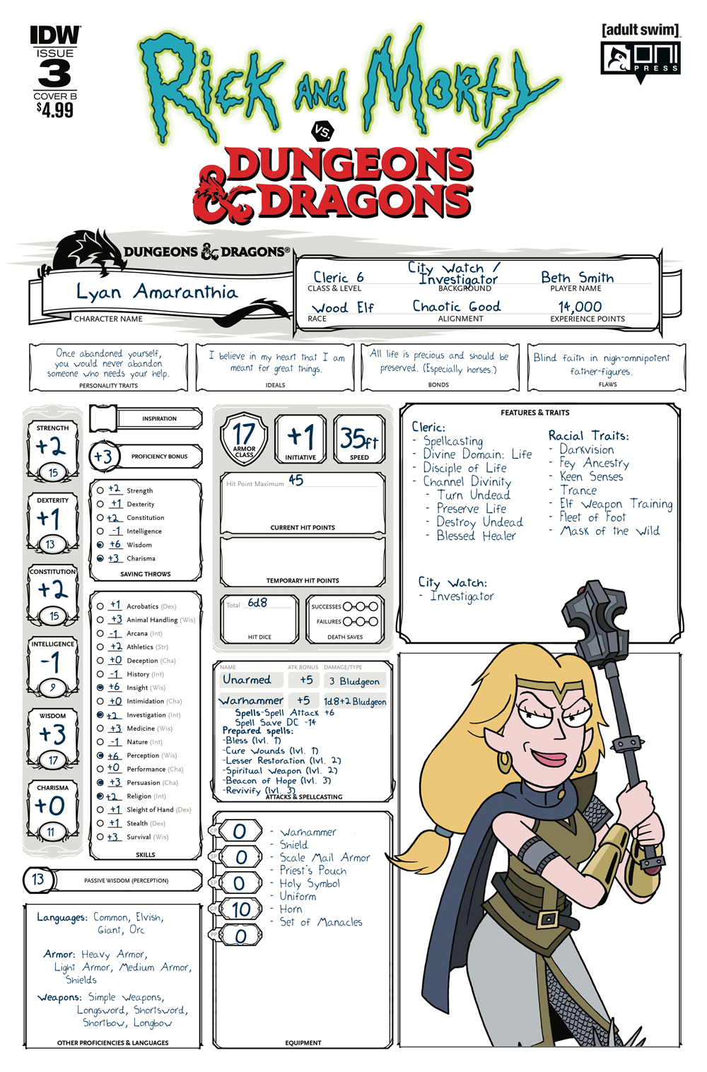 Rick And Morty Dnd Map Sep180736 - Rick & Morty Vs Dungeons & Dragons #3 (Of 4) Cvr B Little -  Previews World