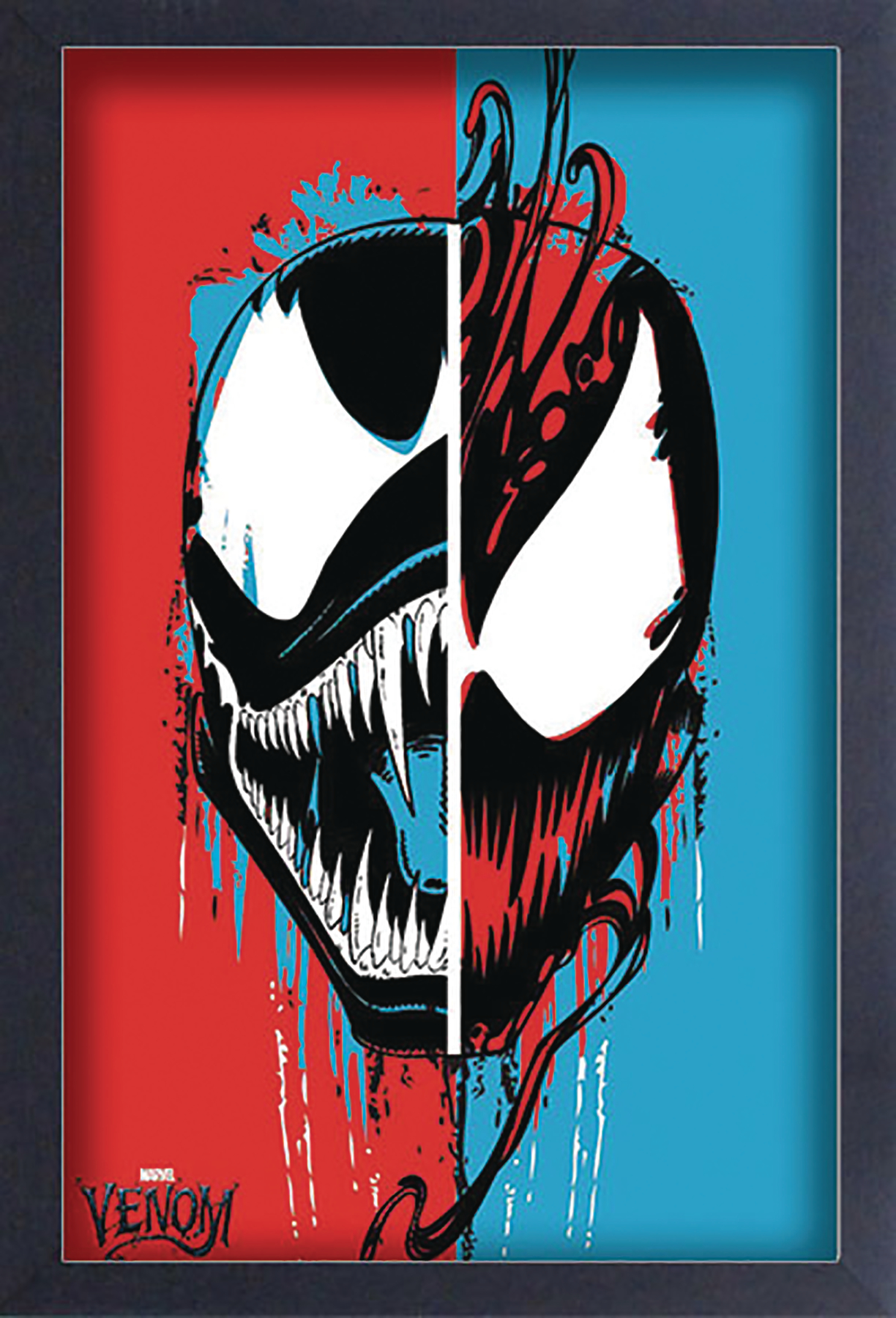 AUG189216 - MARVEL HEROES VENOM SPLIT FACE 11X17 FRAMED PRINT - Previews  World