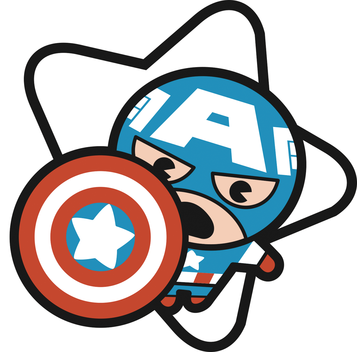 captain america superhero clipart