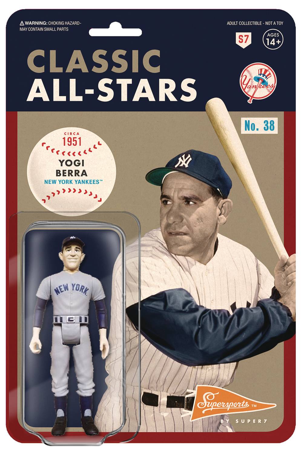 Joe Dimaggio (New York Yankees) MLB ReAction Figure by Super7