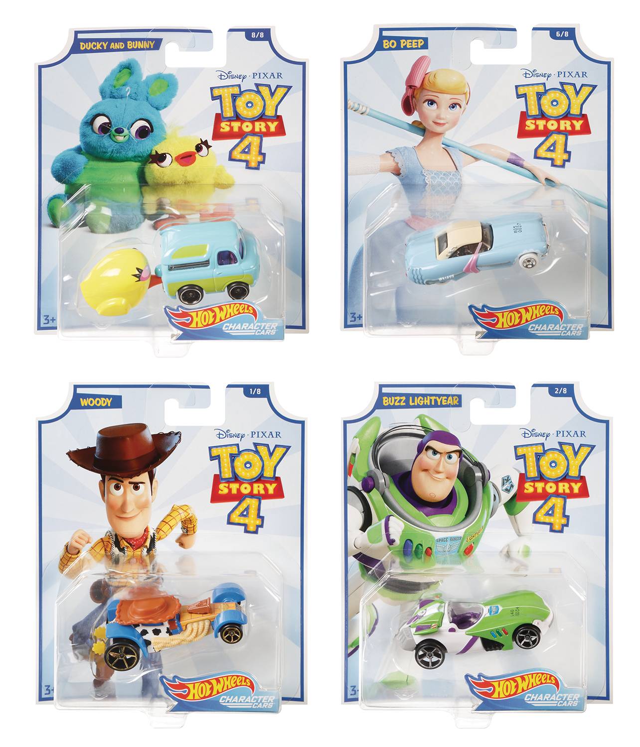 hot wheels toy story 4 complete set of 8 collectible character cars