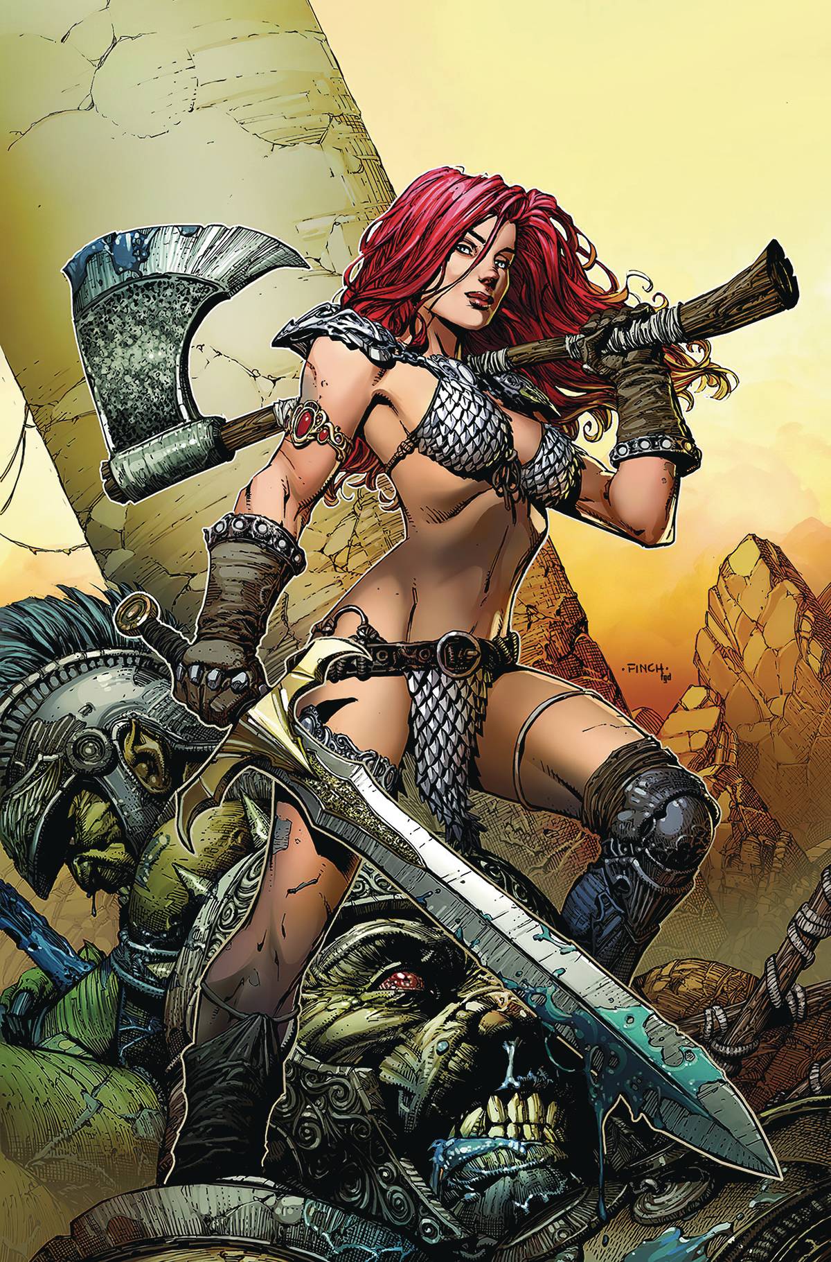 RED SONJA PRICE OF BLOOD #1 FINCH COLOR CROWDFUNDER CVR