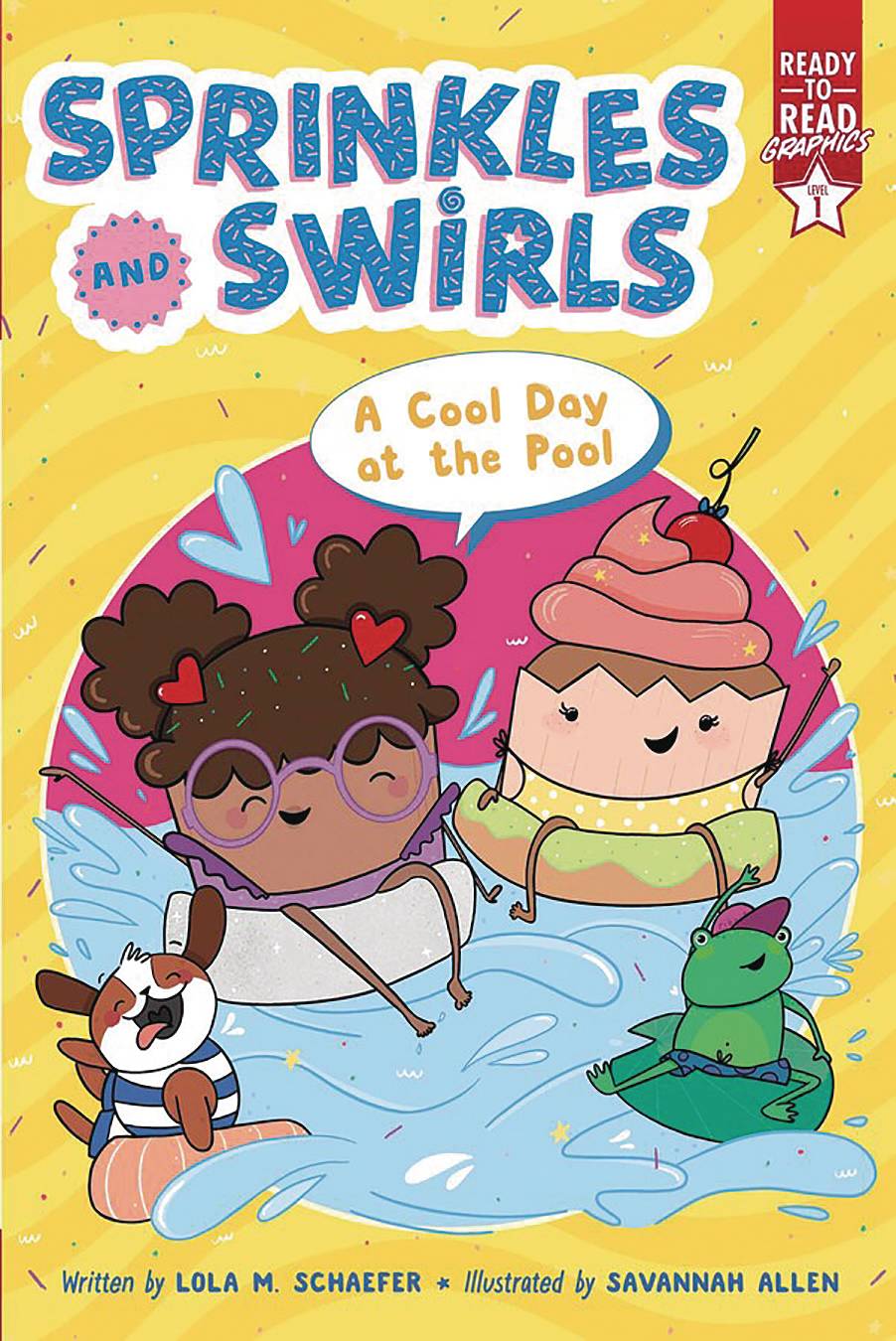 SPRINKLES AND SWIRLS YR GN COOL DAY AT POOL