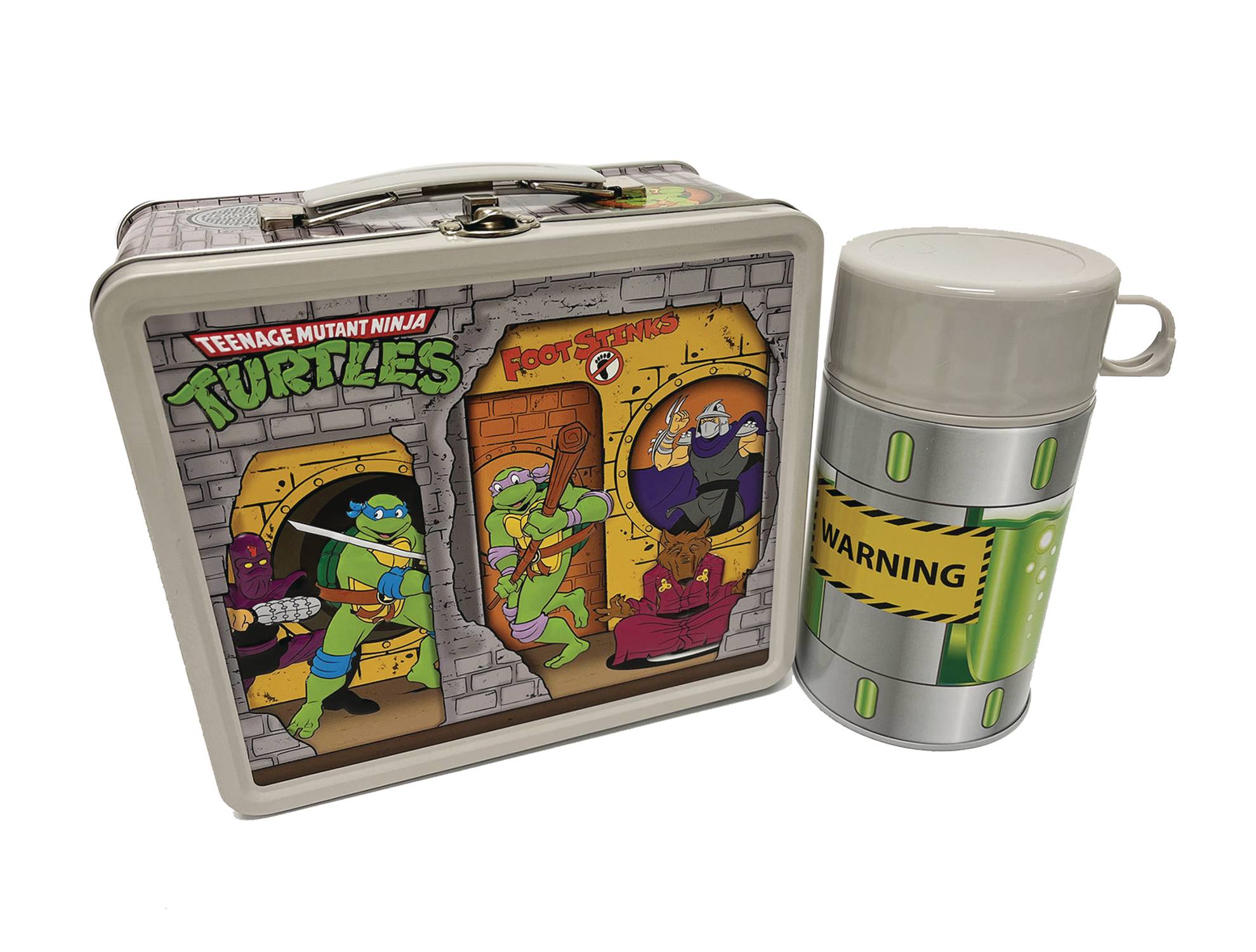 TIN TITANS TMNT ANIMATED SEWER LAIR PX LUNCHBOX & BEV CONT (