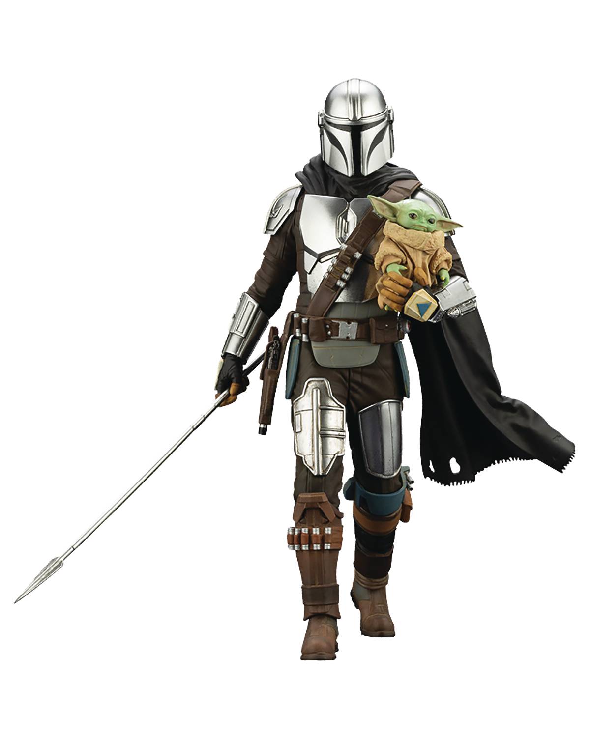 MANDALORIAN & GROGU W/ BESKAR STAFF ARTFX PVC STATUE (