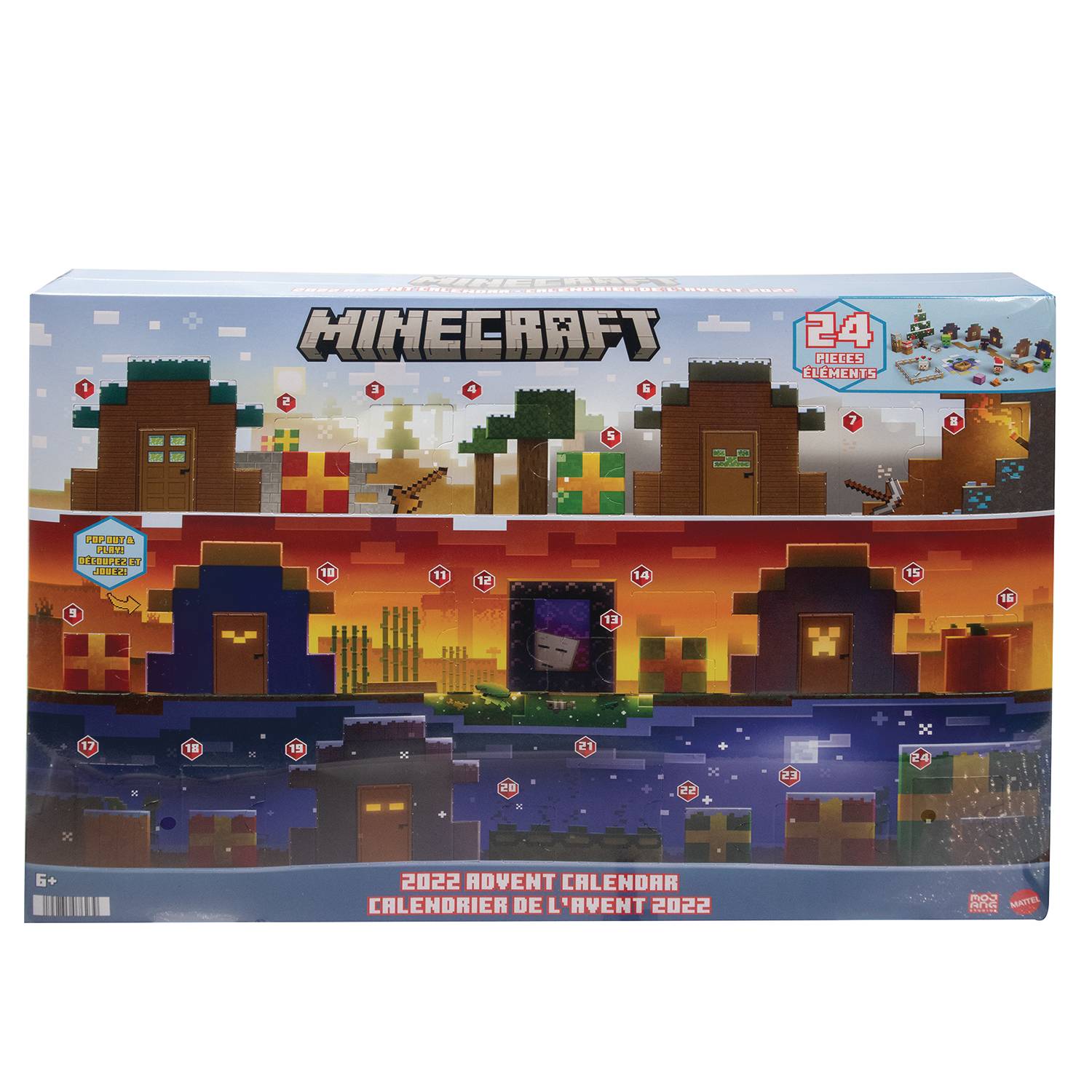 AUG229507 MINECRAFT MOB HEAD MINIS ADVENT CALENDAR CS Previews World