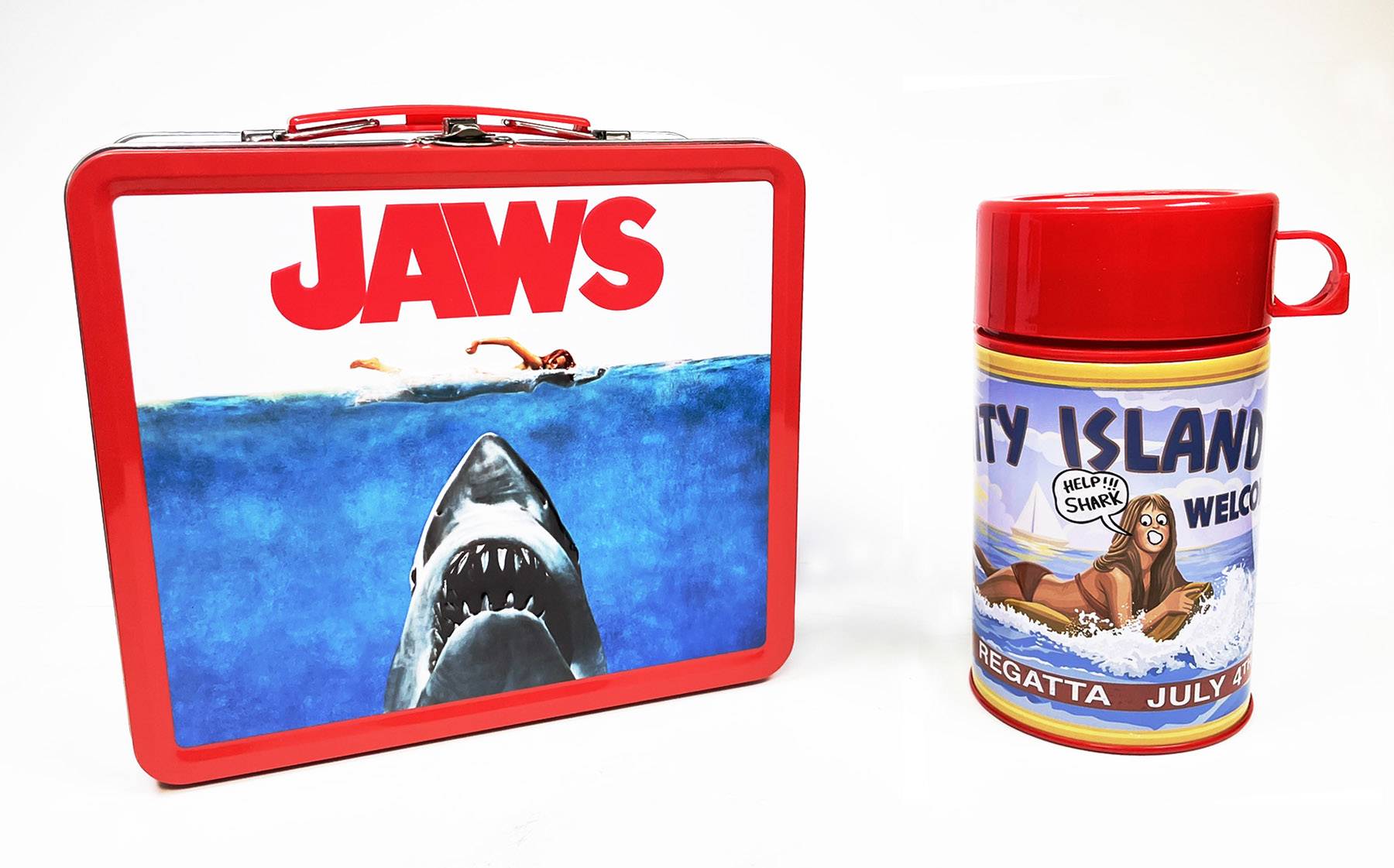 TIN TITANS JAWS PX LUNCHBOX & BEV CONTAINER
