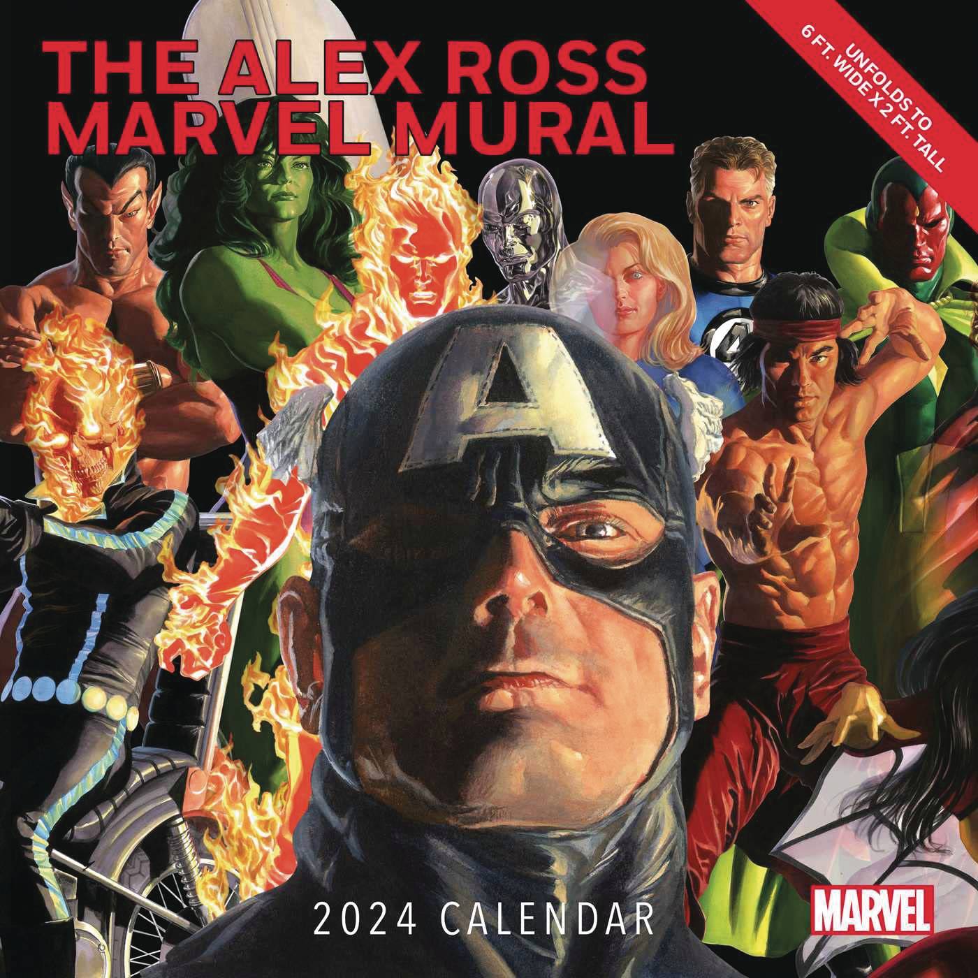 APR231088 ALEX ROSS MARVEL MURAL 2024 OVERSIZED WALL CALENDAR   STL269090 