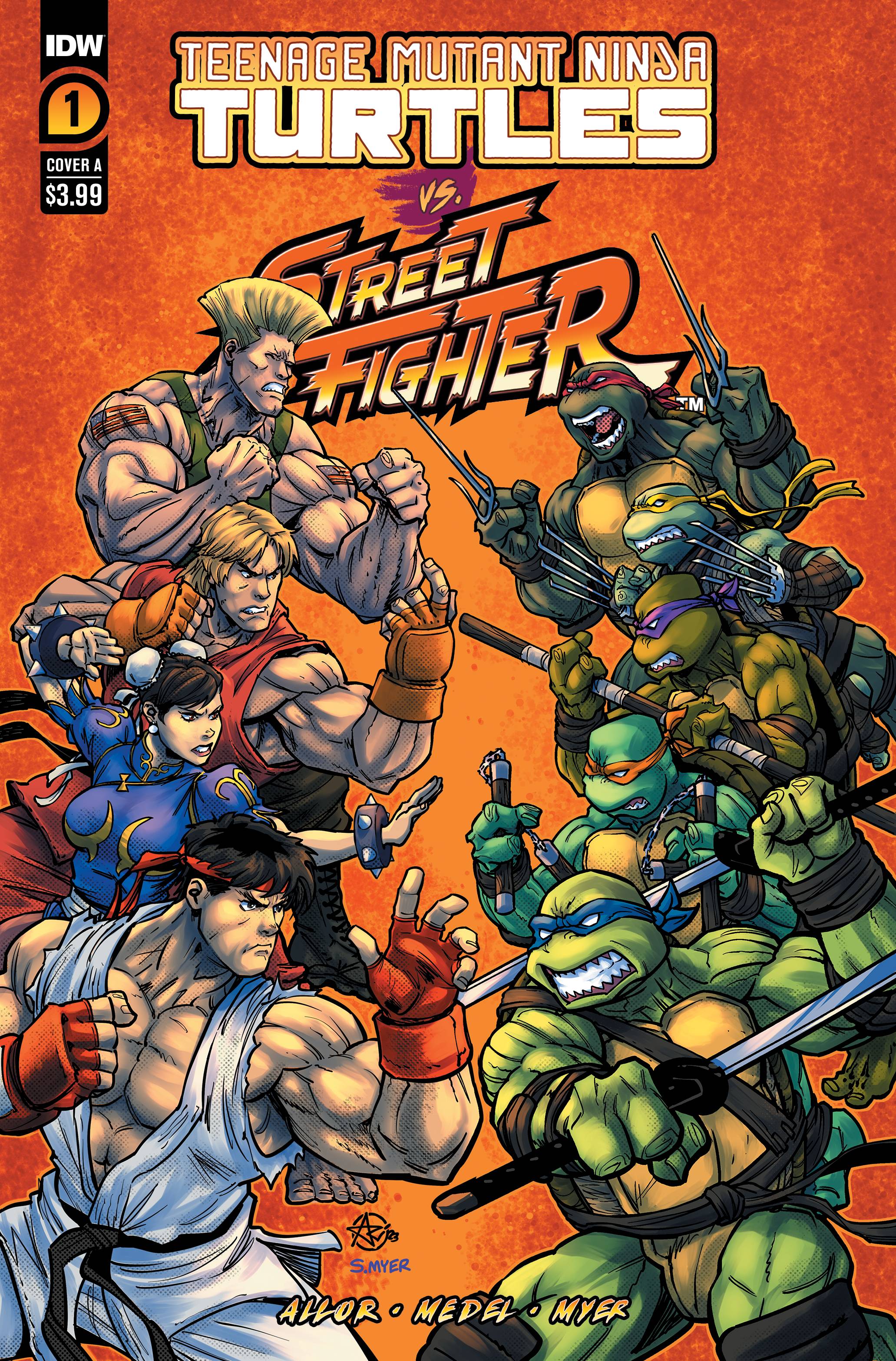 JAN238526 - TMNT VS STREET FIGHTER #1 (OF 5) CVR A MEDEL - Previews World