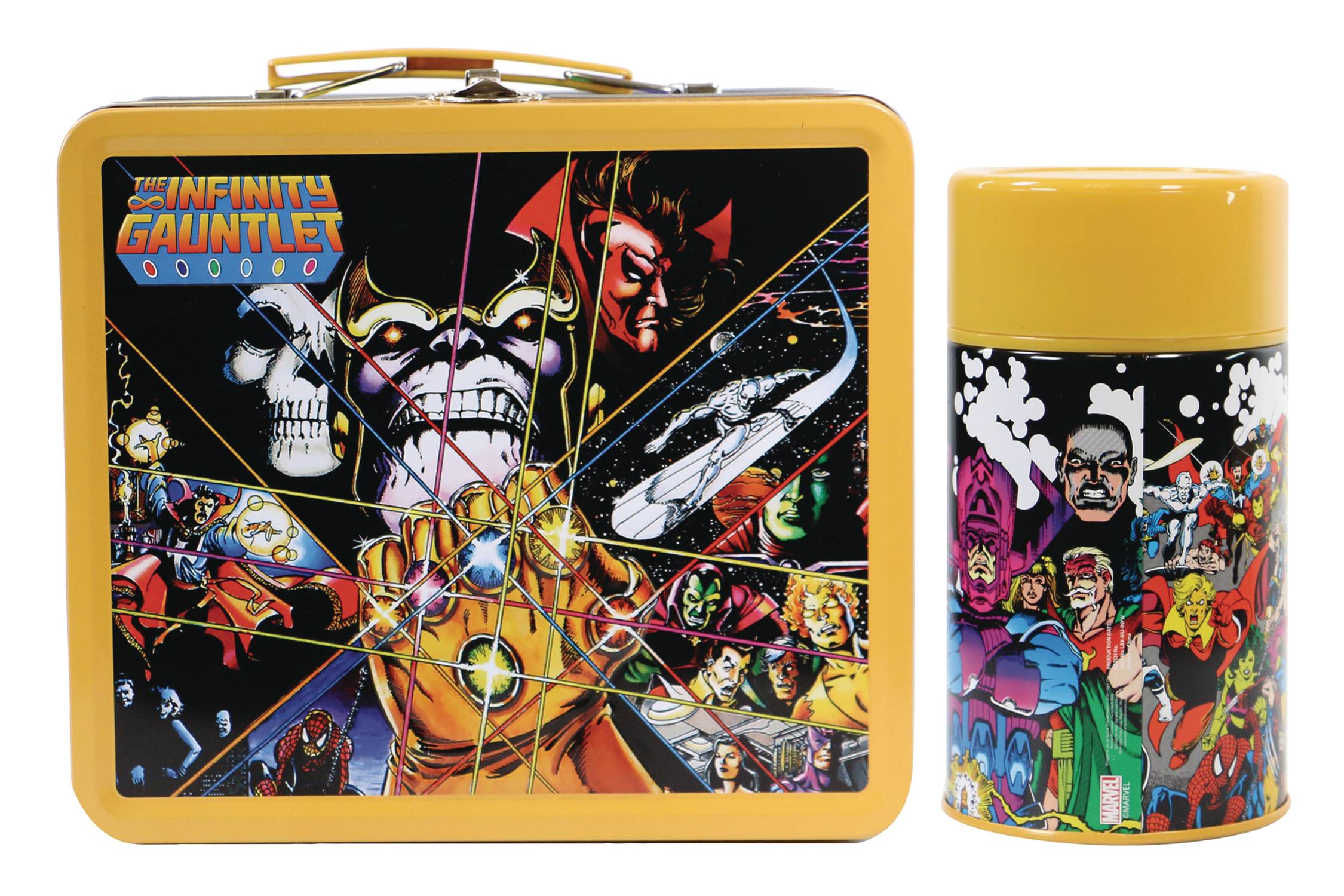 TIN TITANS THE INFINITY GAUNTLET PX LUNCH BOX W/BEV CON
