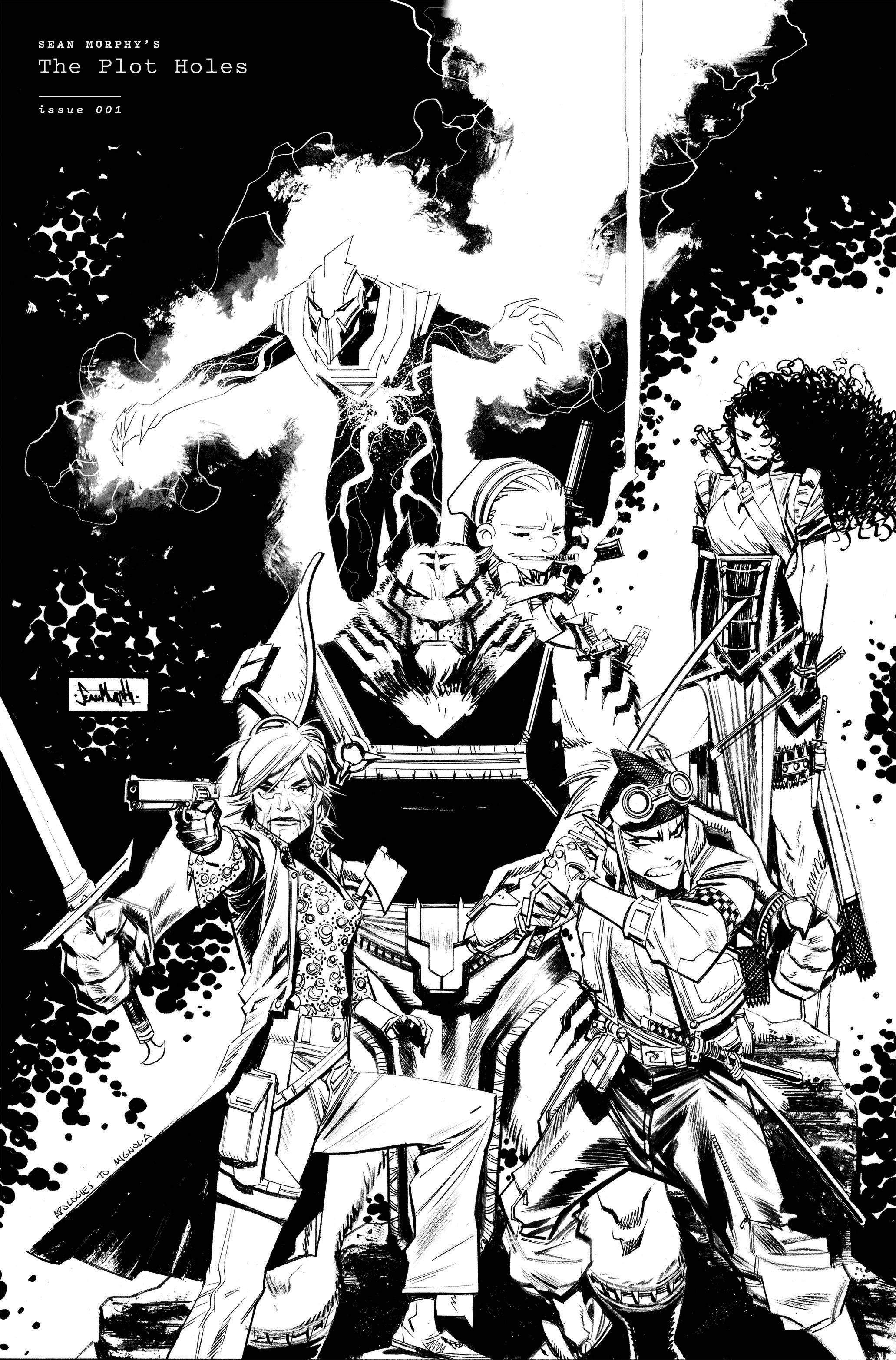 JUN231302 PLOT HOLES 1 (OF 5) CVR K 50 COPY INCV B&W MIGNOLA HOMAGE