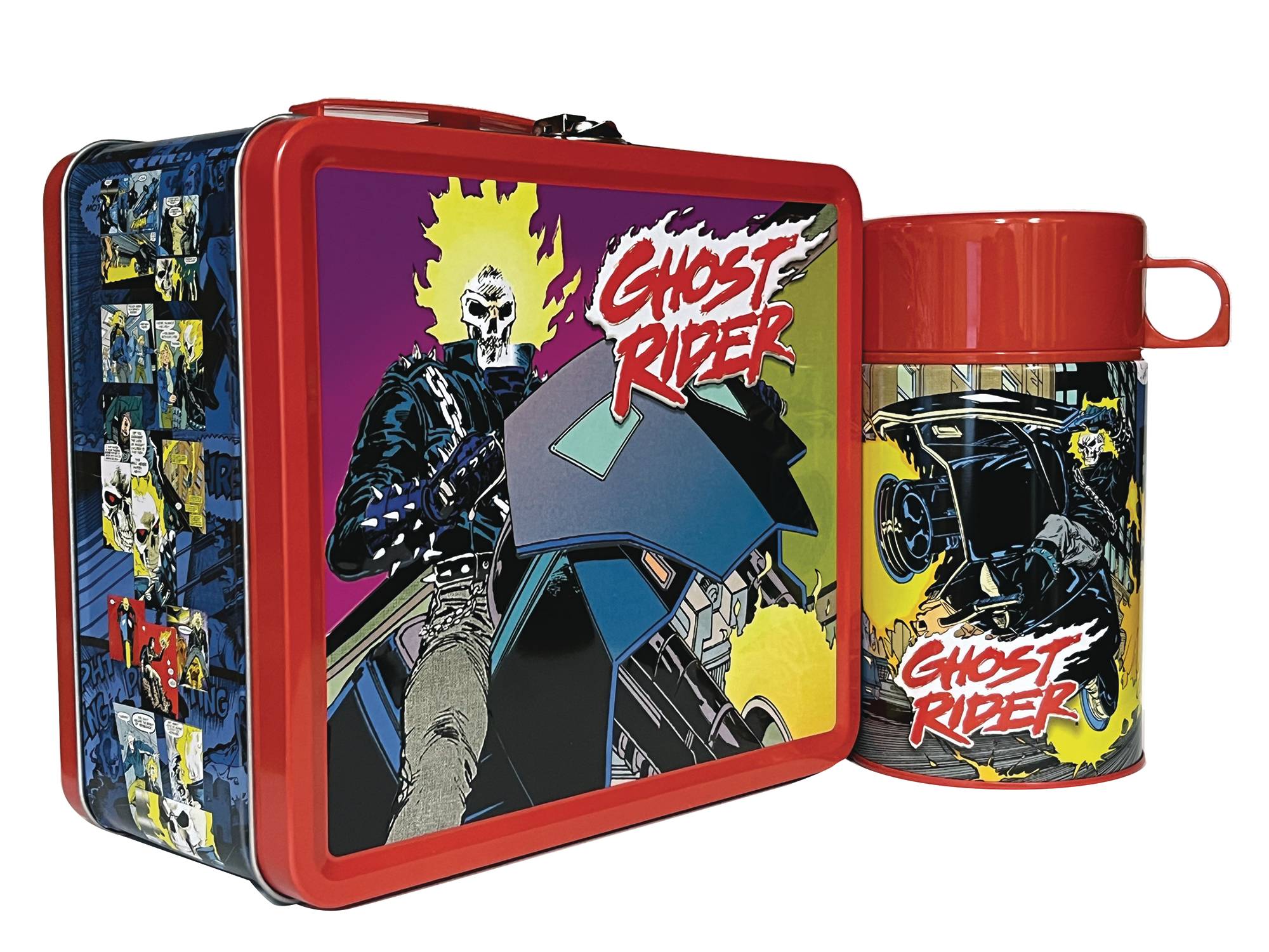 TIN TITANS 90S GHOST RIDER PX LUNCH BOX W/BEVERAGE CONTAINER